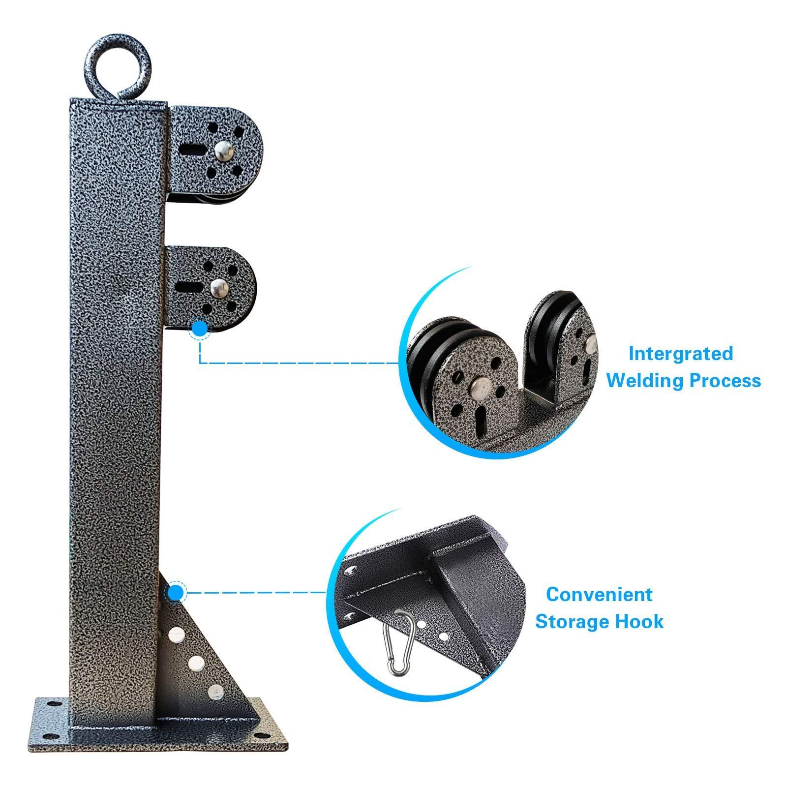 MARSAFIT Wall Mounted LAT Pulldown Machines with LAT Pulldown Bar Tricep Rope Resistance Band Handles Loading Pin, Fitness Cable Pulley System for Bicep Curl Back Shoulder, Home Gym DIY Equipment (S03)