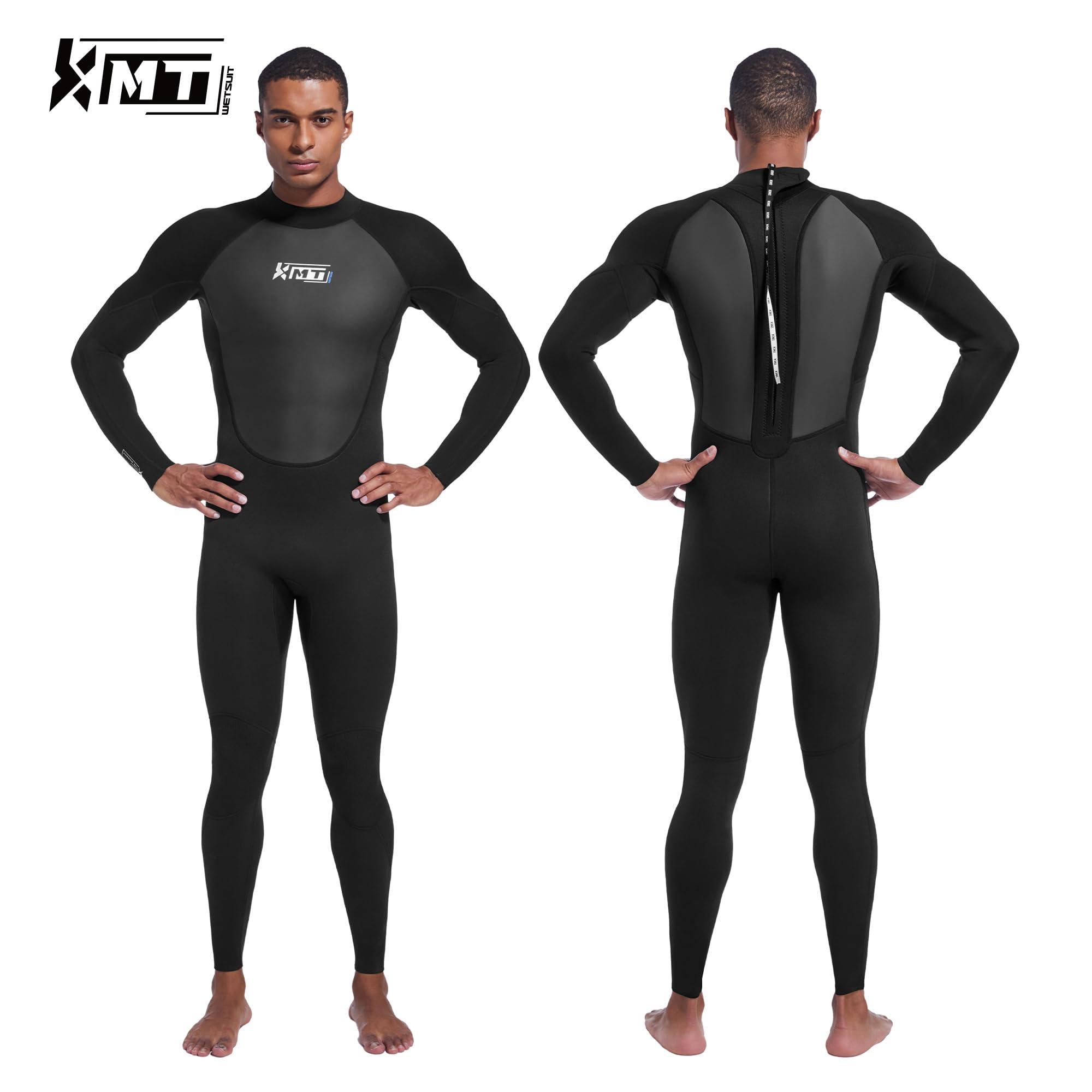 KMT KMT Wetsuit for Men, 3/2mm Wetsuits Neoprene Fullbody Back Zip Wet Suits Keep Warm in Cold Water