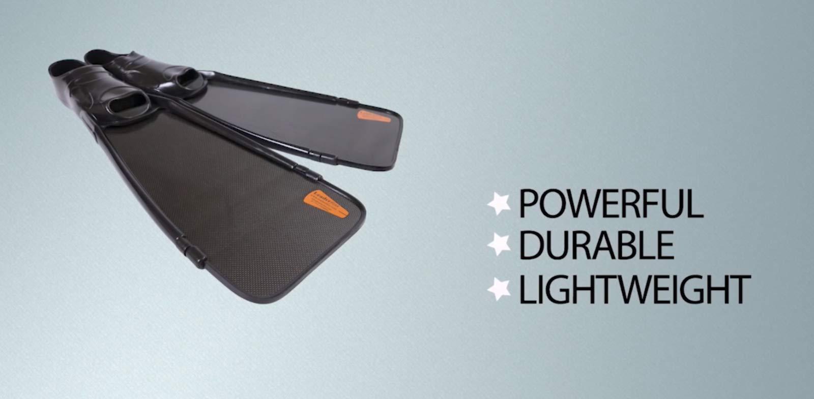 Leaderfins Leaderfins Short Black Carbon Fiber Freediving and Spearfishing Fins (EU 47-48 / US 13-14, Hard Stiffness)