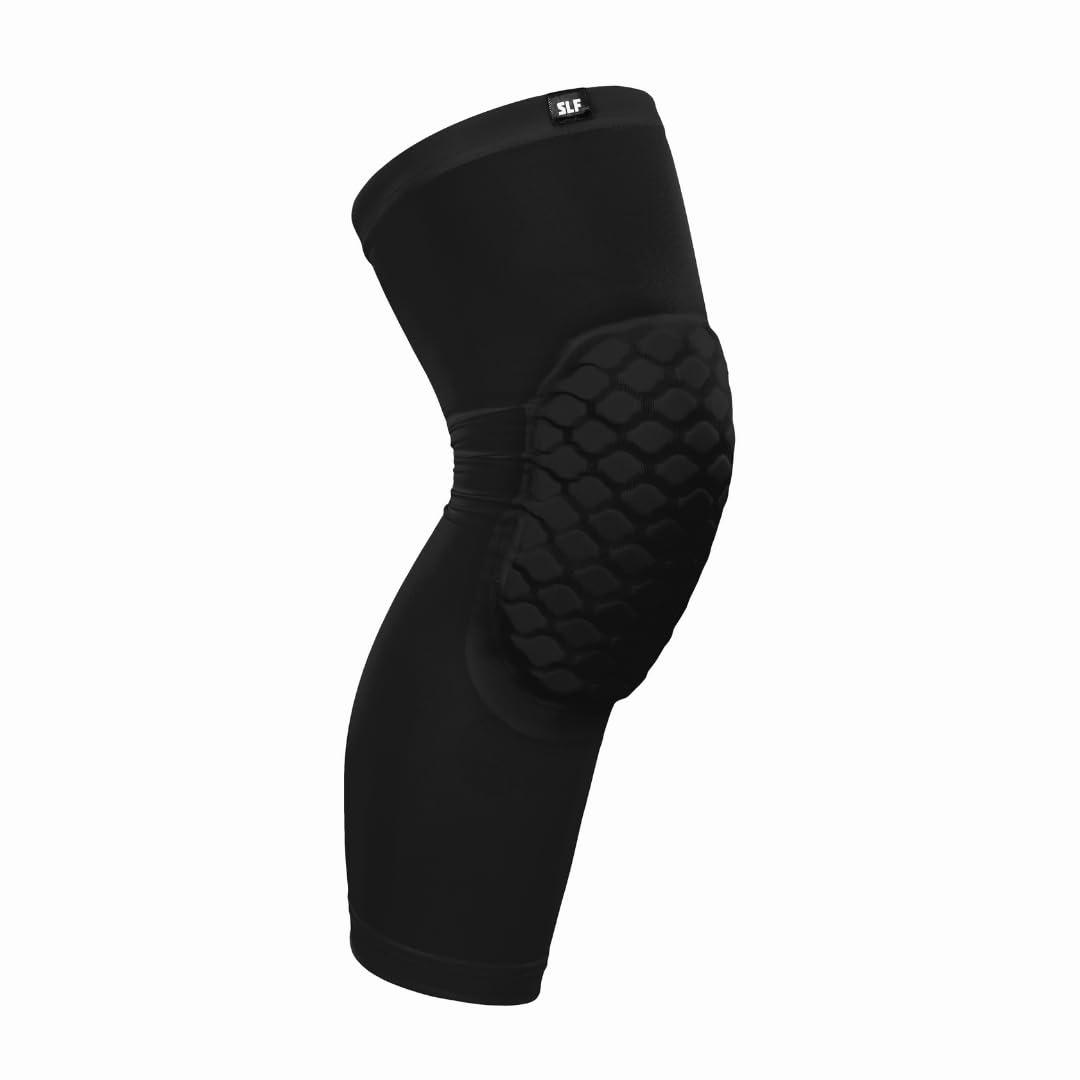 SLEEFS SLEEFS Basic Black Knee Pad - Compression Sleeve - Protection for Running, Volleyball, Basketball, All Sports - UPF 50+