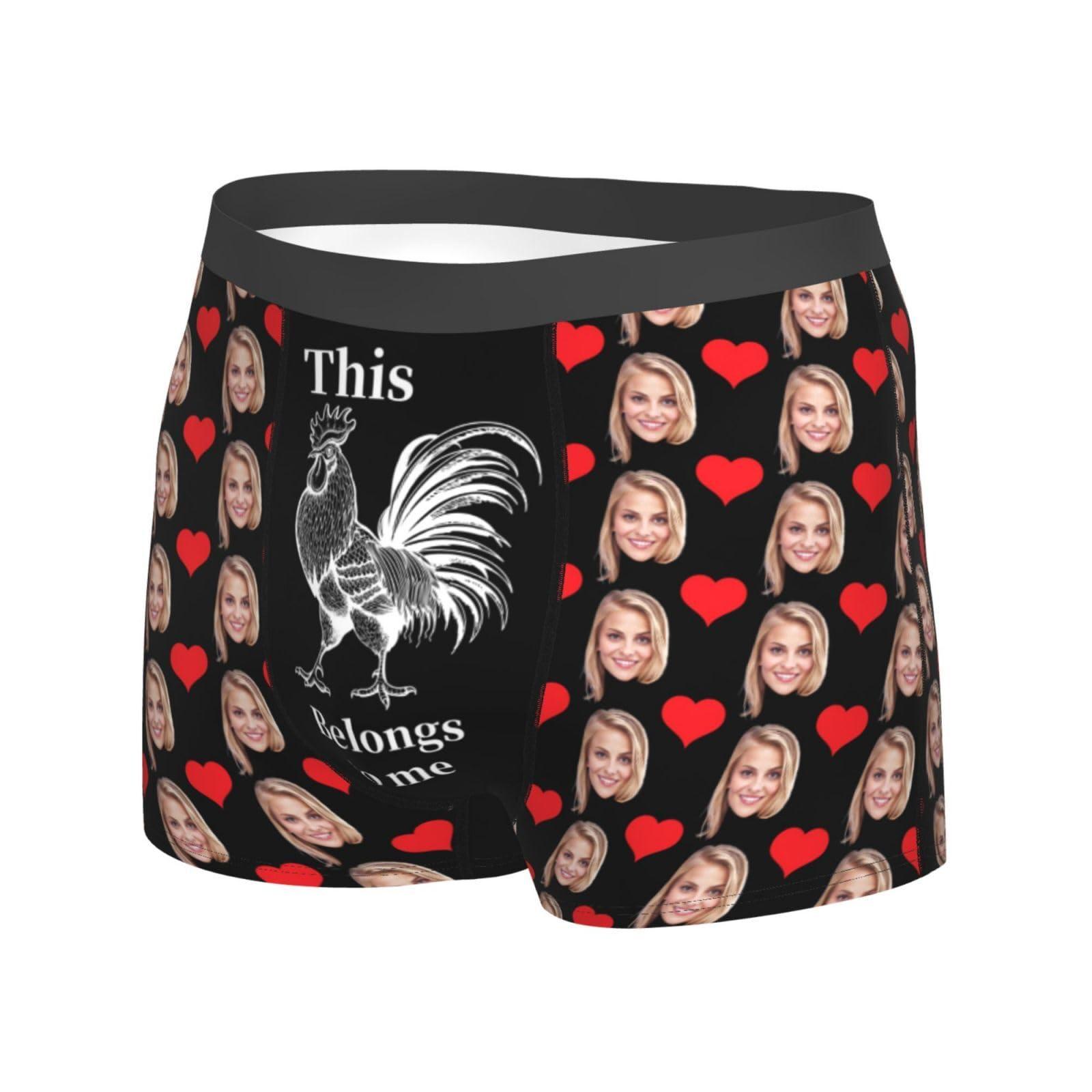 NineFit Basics Custom Boxers for Men, Custom Men's Underwear Boxer Shorts with Face, Personalized Gifts For Him X-Large