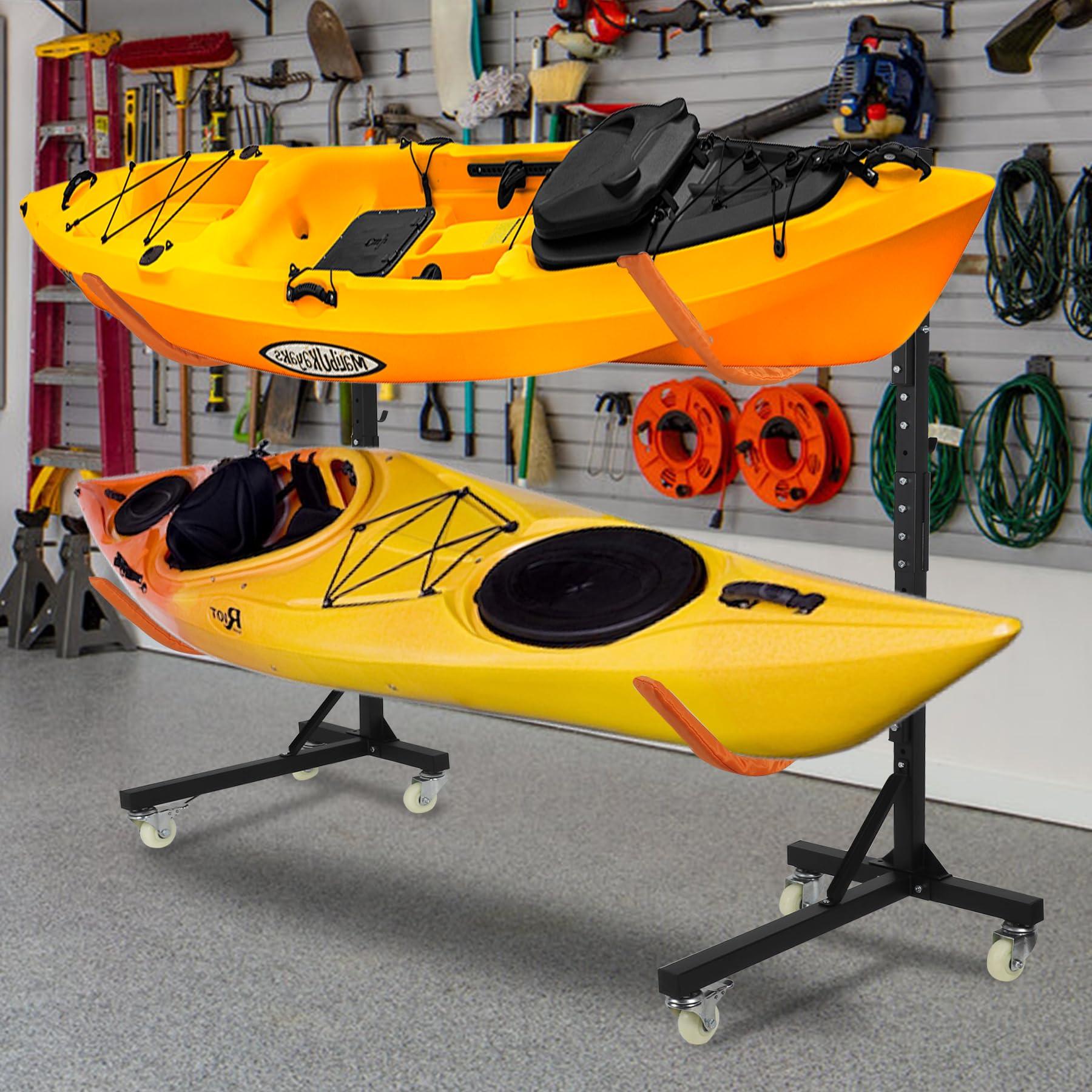 Neorexon Neorexon Freestanding Kayak Storage Rack, Kayak Racks for Outdoor Storage 2 Kayak, Kayak Stand Heavy Duty Storage for Kayaks, Canoes, SUP and Surfboards