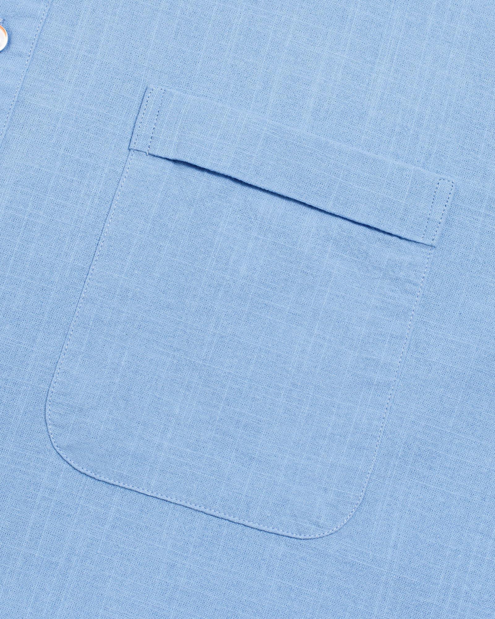 J.VER J.VER Men's Banded Collar Linen Shirts Long Sleeve Slim Fit Button Down Shirts Beach Wedding Shirt with Pocket Light Blue X-Large