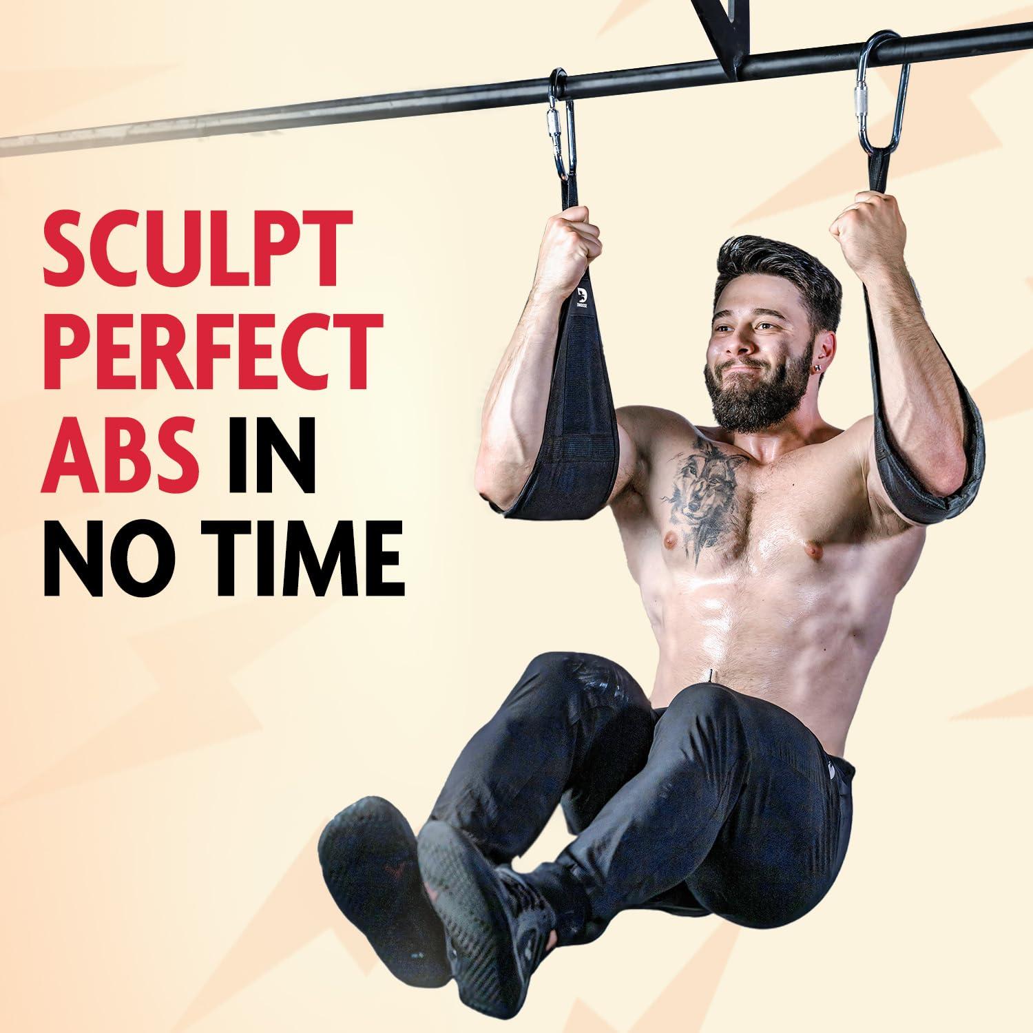 DMoose Fitness DMoose Premium Ab Straps for Abdominal Muscle Building, Arm Support for Ab Workout, Hanging Ab Straps for Pull Up Bar Attachment, Ab Exercise Gym pullup Equipment for Men Women