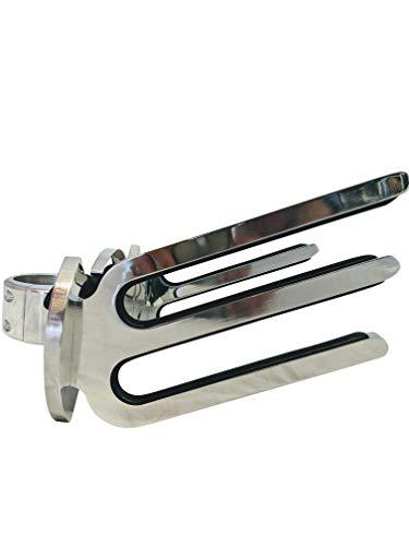 Krypt Towers Krypt Towers Wakeboard Rack, Polished Aluminum Wakeboarding Tower Holder, Adjustable Angle Base to Level with Boat, Clamp Fits Tubing Sizes: 1 3/4", 1 7/8", 2", 2 1/4", 2 3/8", 2 1/2"