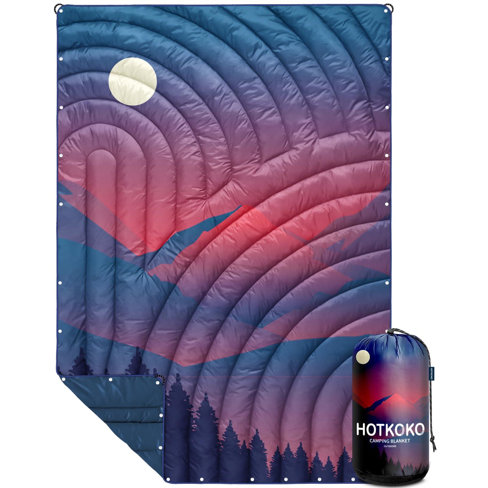 hotkoko hotkoko Camping Blanket,Lightweight Down Alternative Puffy Blanket Packable Outdoor Blanket for Camping,Traveling, Stadium, Hiking, Picnics