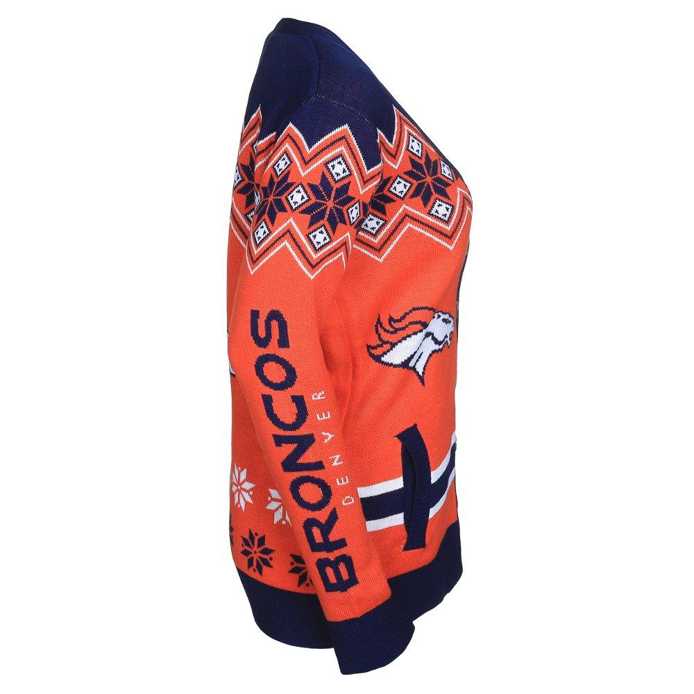 FOCO Denver Broncos Womens 2015 Ugly Cardigan Large