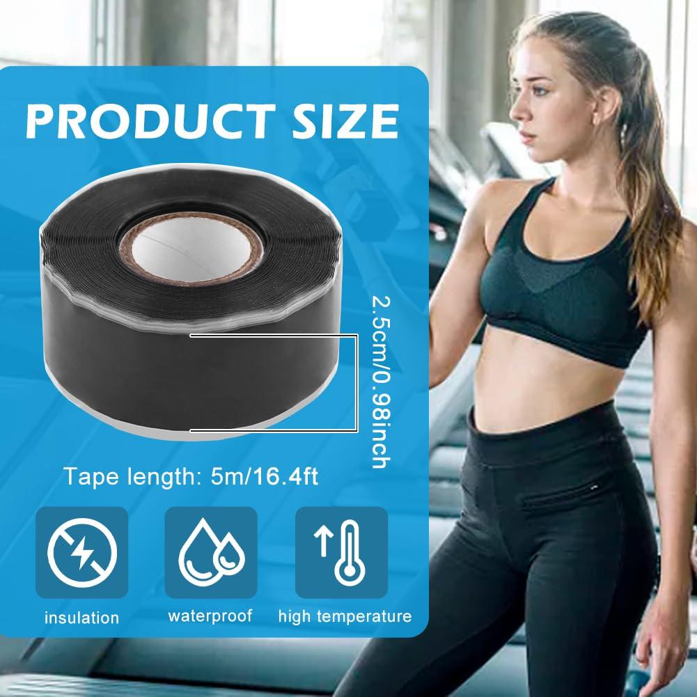 LOQJSS LOQJSS 16.4FT Silicone Grip Tape for Pull Up Bar,Self Fusing Silicone Tape,Silicone Tape, Grip Tape for Handles, Waterproof Rubber Wrap for Pull Up Bars, Barbells, Dumbbells