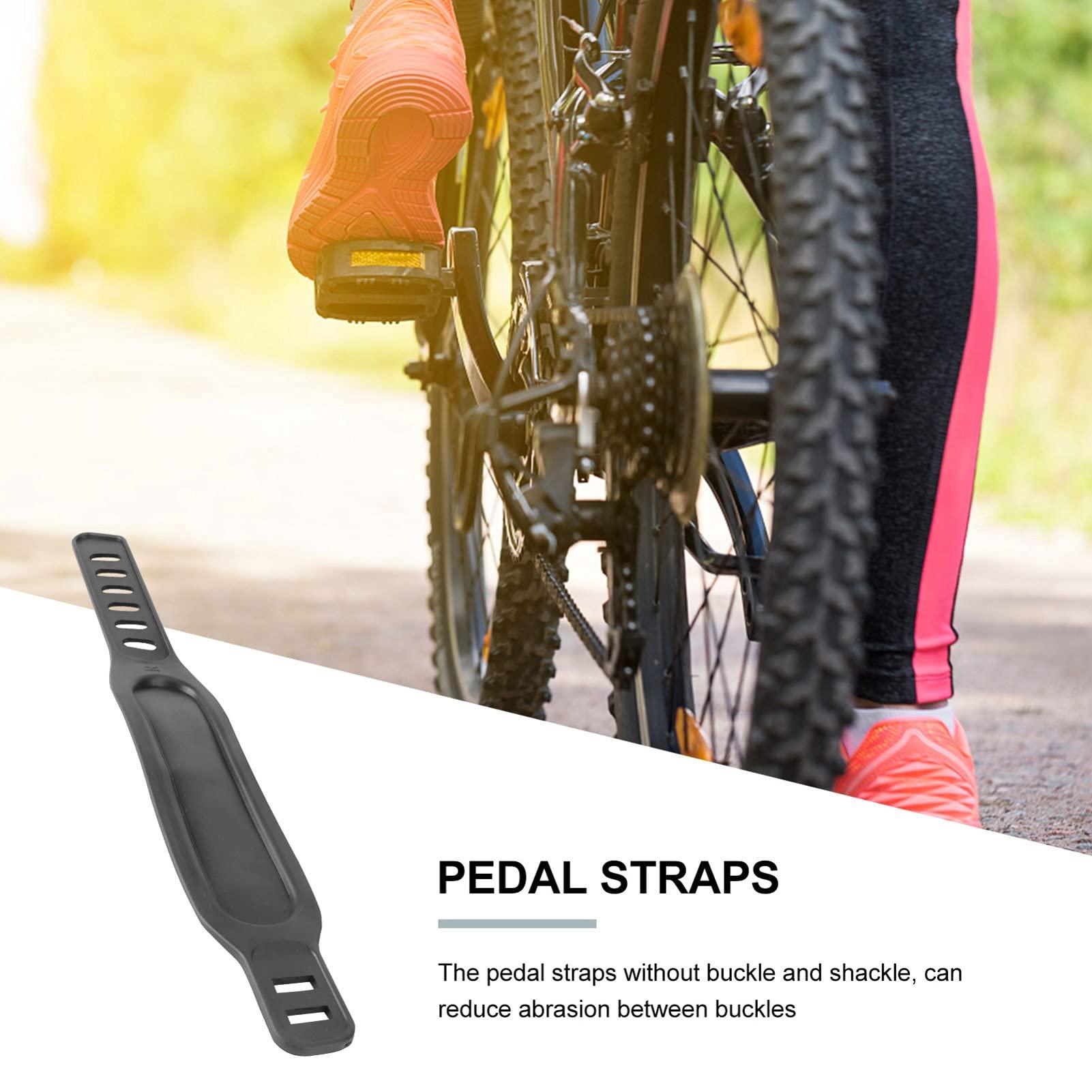 LIOOBO LIOOBO Bike Pedal Straps Universal Fit 4 Pcs Plastic Exercise Bike Toe Straps for Home Gym Dynamic Training Pedals No Scratch on Shoes
