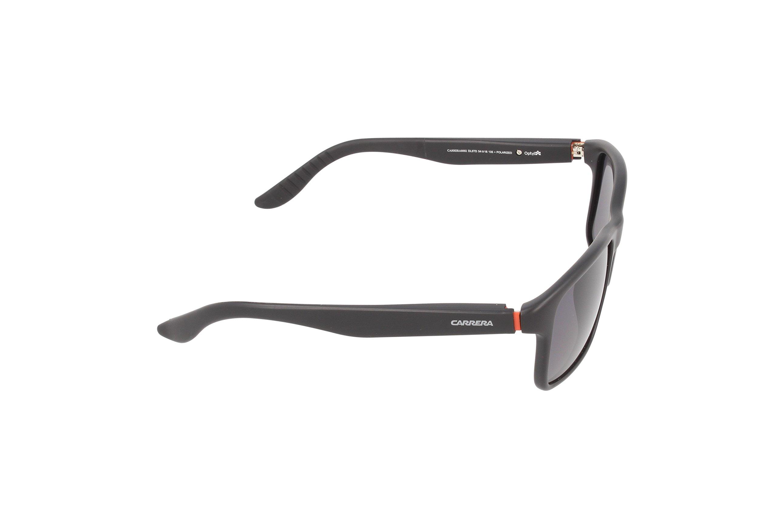 Carrera Carrera Men's CA8002/S Rectangular Sunglasses, Matte Black/Polarized Gray, 54 mm