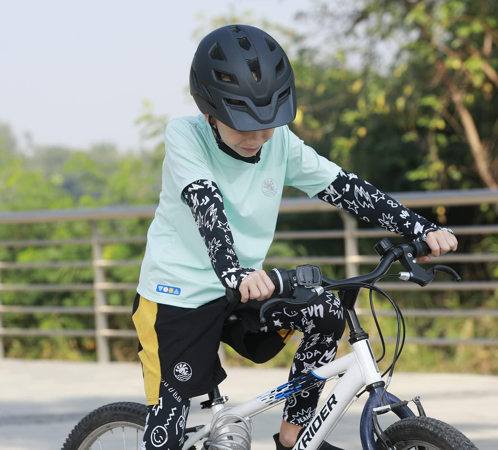 Bilaki Kids Bike Helmet, Youth Toddler Boys Girls Helmets, 2 Size Adjustable for Ages 2-3-5-8-14 Years, Child Helmet with Visor and LED Light, Lightweight Multi-Sport Bicycle Scooter Skate Cycling Helmets