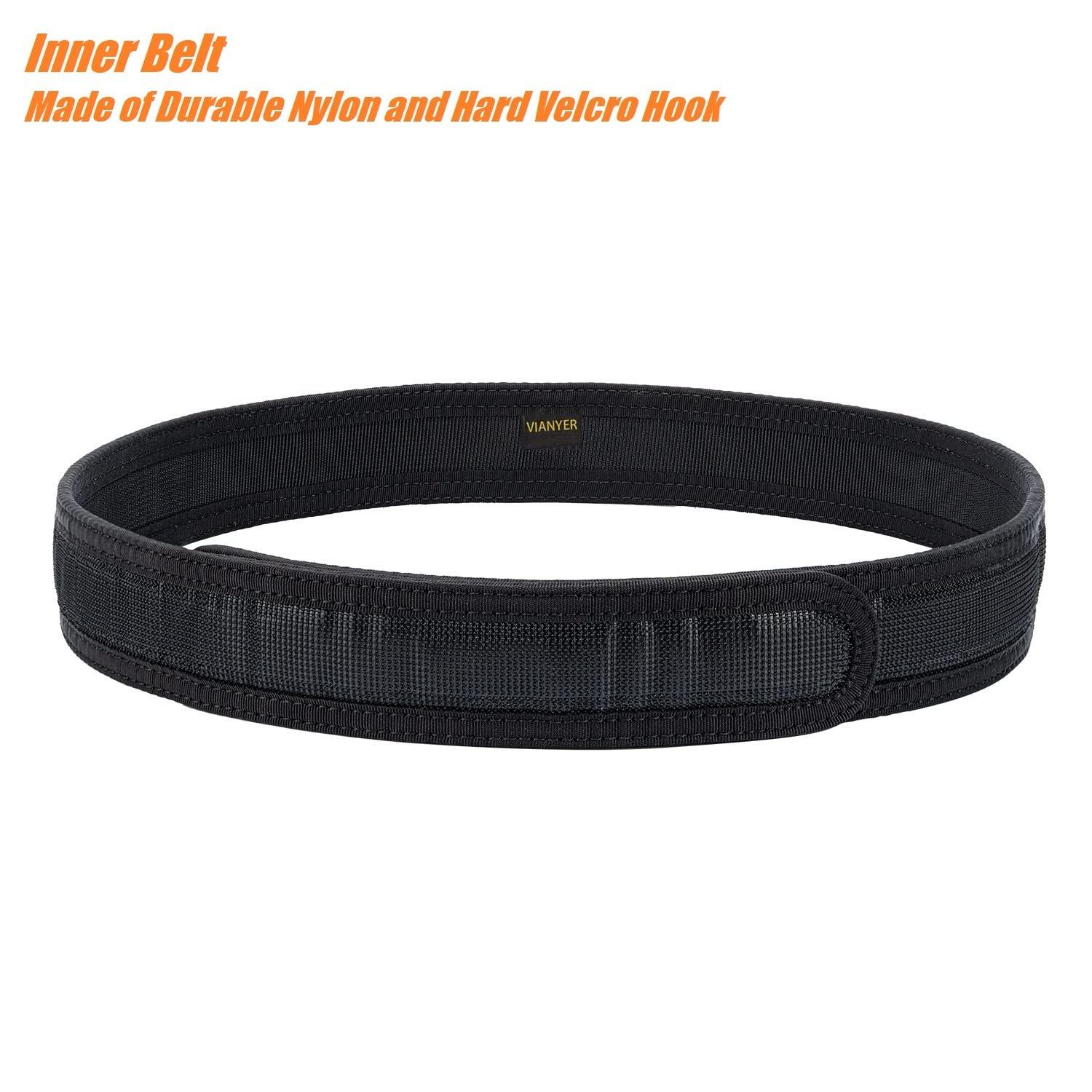 Vianyer Vianyer Duty Belt for Law Enforcement Police 2\" Tactical EDC Patrol Work Belt Officier Utility Web Belt for Security Correction L(35\"-38\")