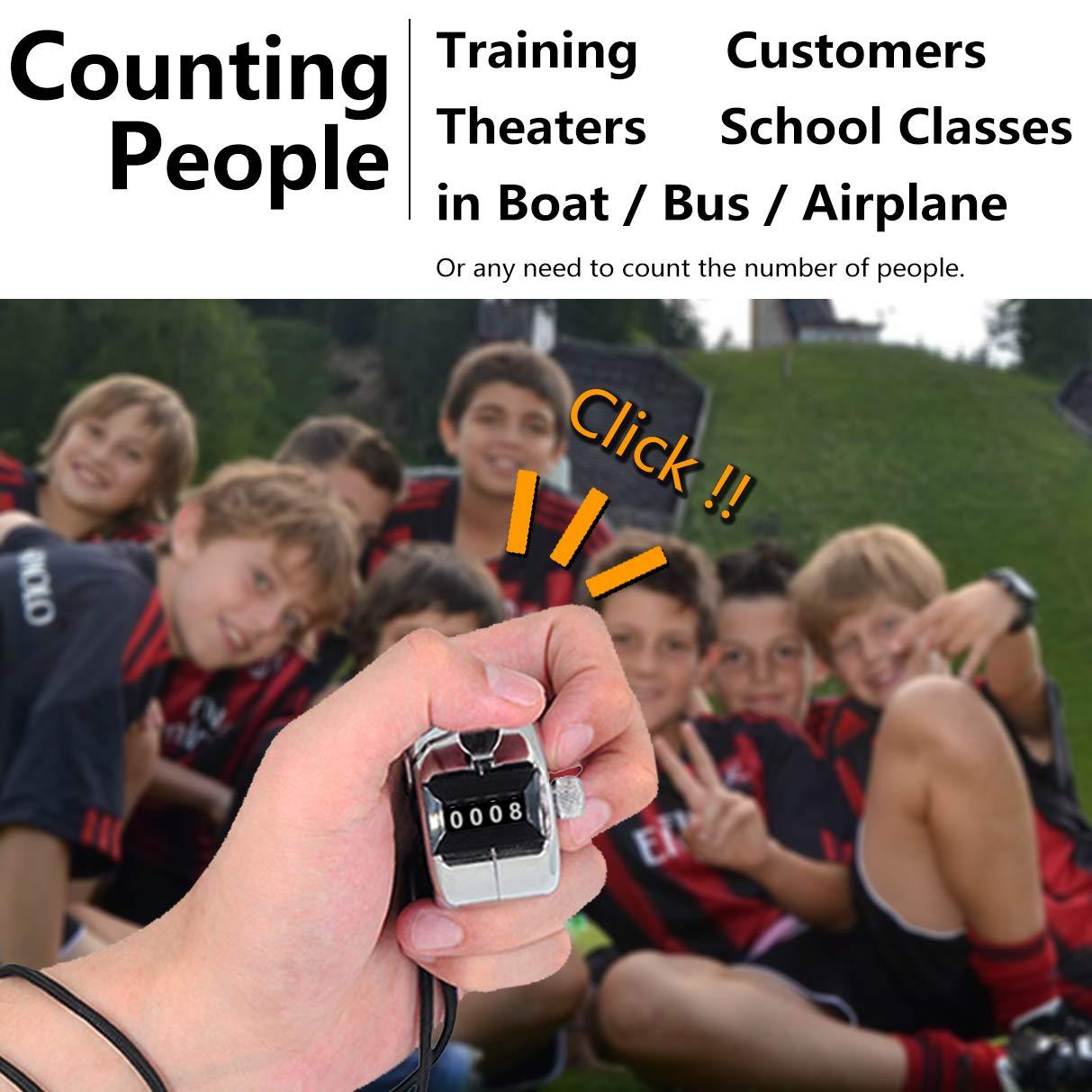 Amble Amble Tally Clicker Counter, Metal Case Mechanical Clicker Digital Handheld Tally Counter with Nylon Lanyard