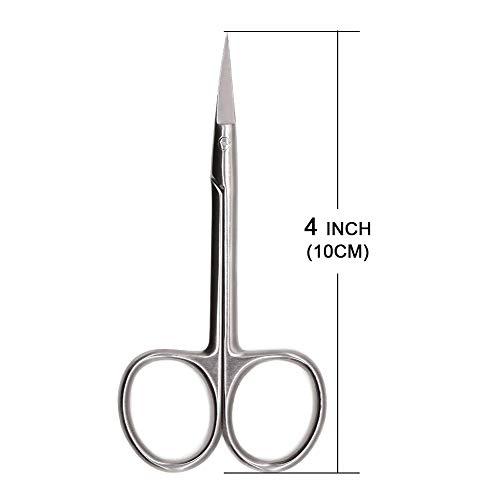 XFISHMAN Fly Tying Scissor All Purpose 4 Straight/Curved Arrow Hair Scissor (Curved 4 Hair Scissor 1pcs)
