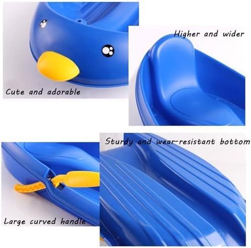 HAWEWE Children's Snowboard Sledge, Thickened Wear-Resistant Sledge, Adult Sledge with Backrest, Winter Snow Sleds