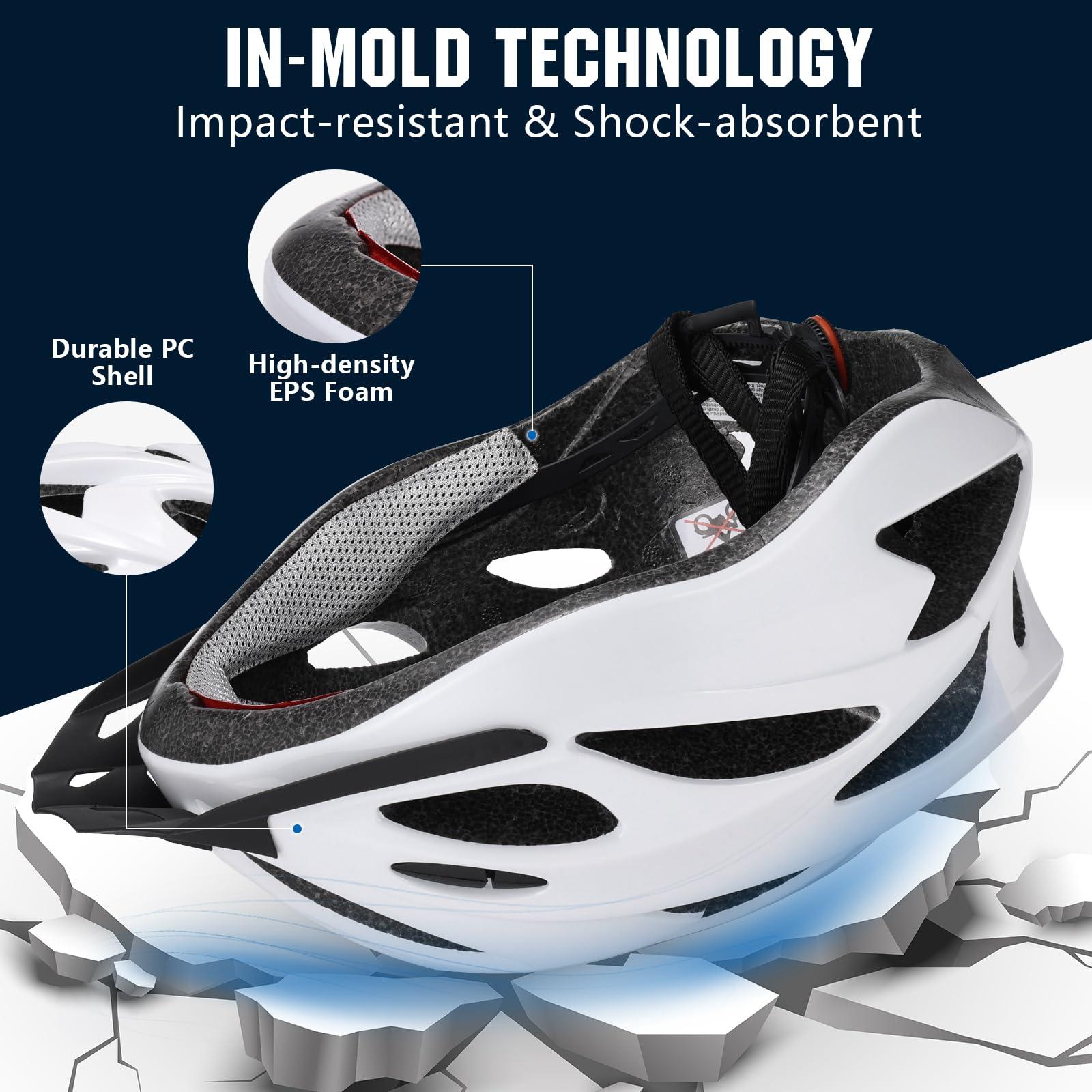 Zacro Zacro Adult Bike Helmet Lightweight - Bike Helmet for Men Women Comfort with Pads&Visor, Certified Bicycle Helmet for Adults Youth Mountain Road Biker