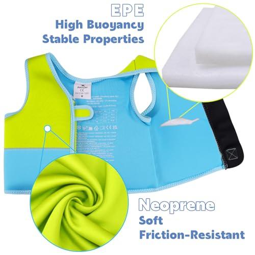 Pottwal Pottwal Swim Vest for Kids - Swim Jacket for 2-3 Years (33-40LBS) - Buoyancy Aid Made of Neoprene & EPE - with Adjustable Crotch Strap - Green