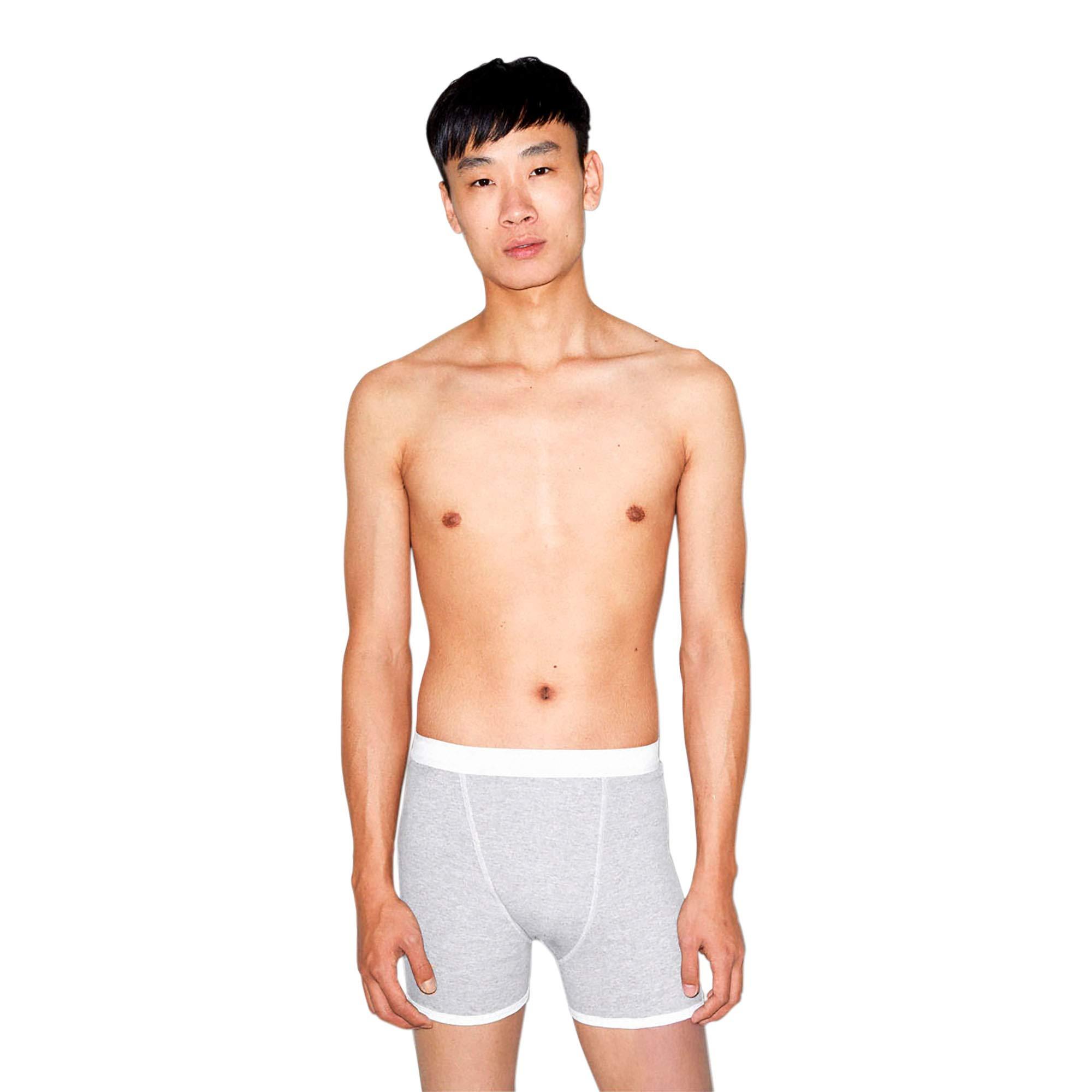 American Apparel American Apparel Men's Baby Rib Boxer Brief, Heather Grey, Small
