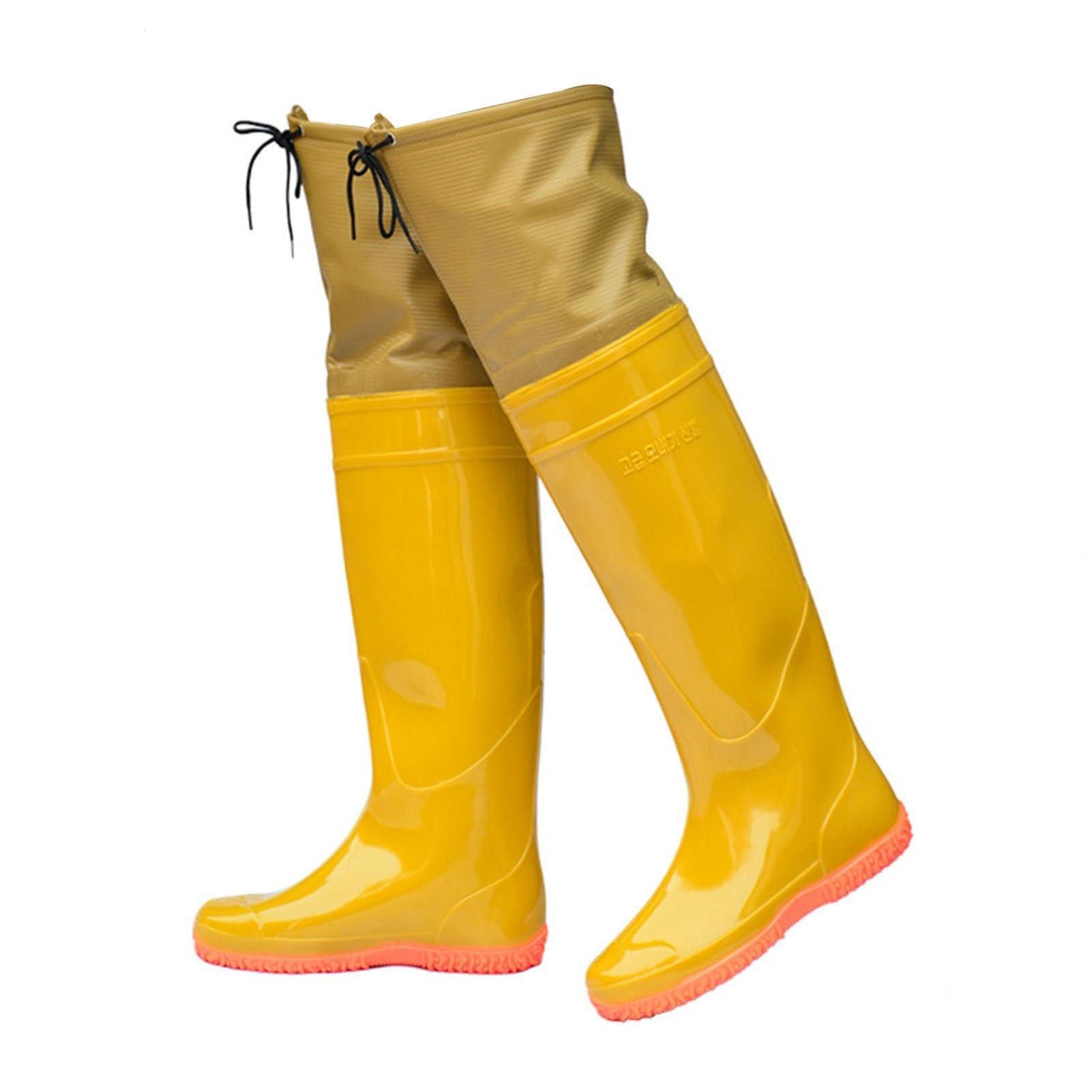 JCWGLY JCWGLY Men Women Hip Waders Boots for Fishing Hunting Lightweight PVC Waterproof Hip Boots Outdoor Rain Boots Knee High 60cm(5.5)