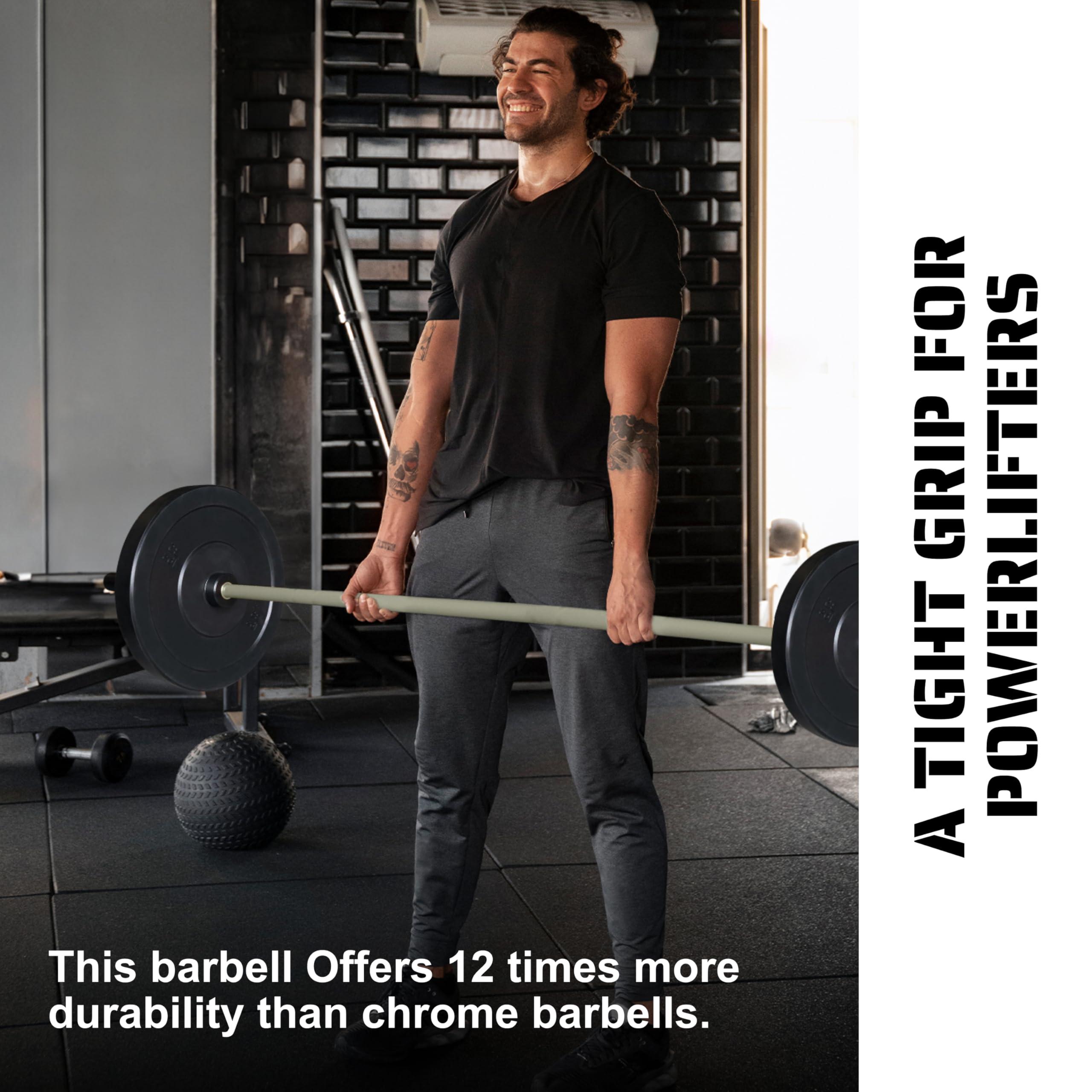 TRIBE WOD Tribe WOD Olympus Barbell Bar & Weight Bar - Bend-proof for Men and Women, Multipurpose Cerakote Weightlifting Barbell, barbell and weight set