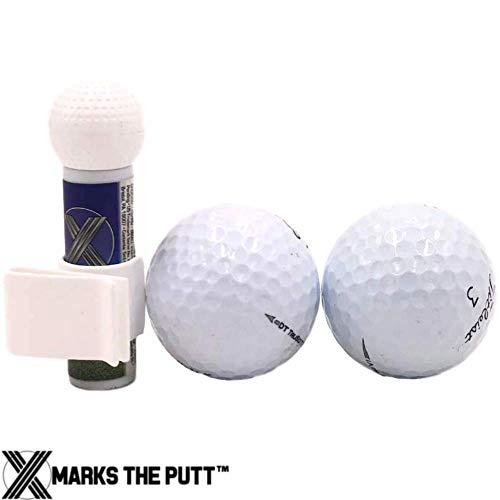 X Marks the Putt X Marks the Putt- Innovative Golfing Ball Marker for Putting Green | Does NOT HARM Grass | Blue Colorant Will Mark Your Spot & Disappear in 10 Min.