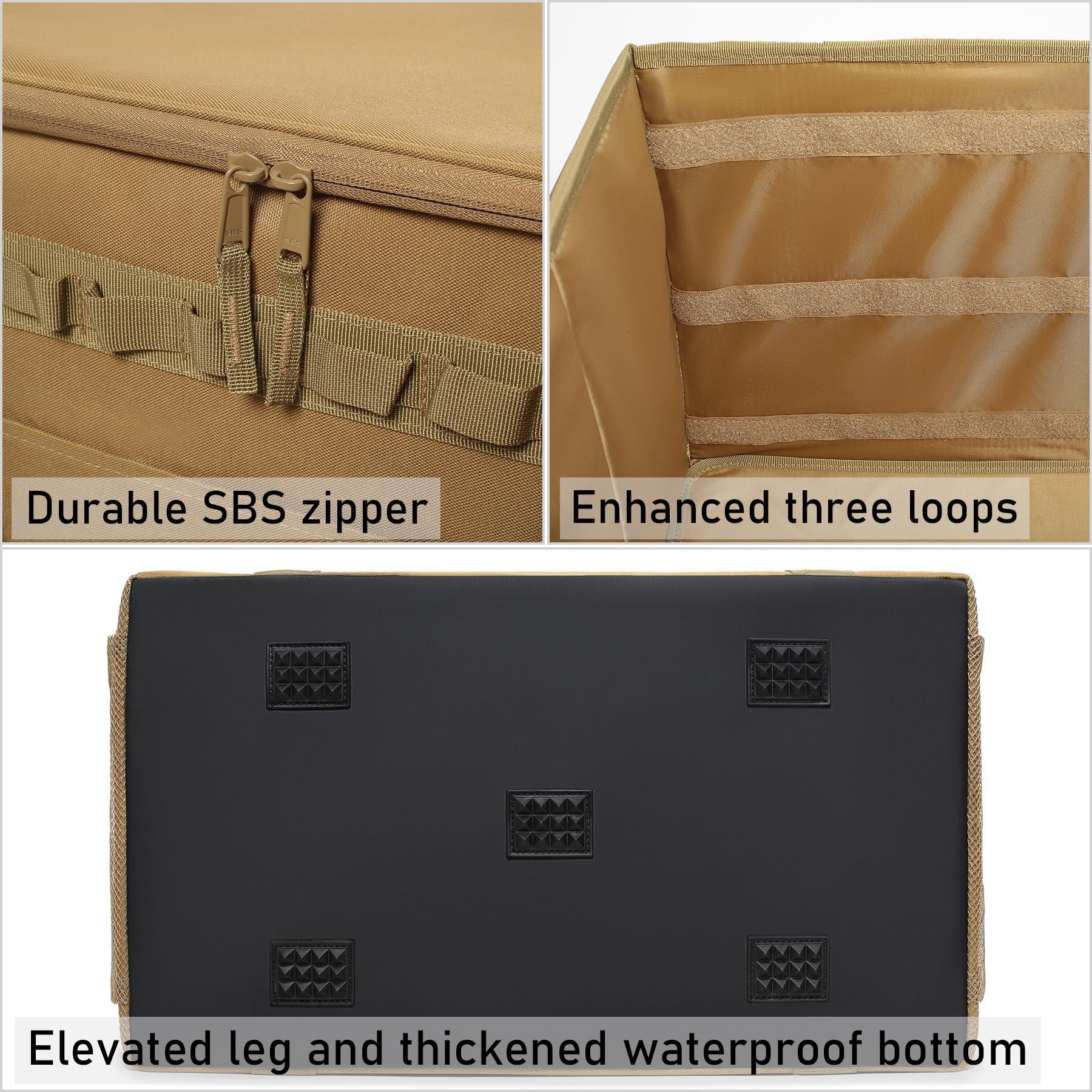 Lemubeane Lemubeane Tactical Camping Storage Bag Utility Tote Bag Organizer with Axe Holder & Shoulder Strap (Coyote Brown, X-Large (57L))