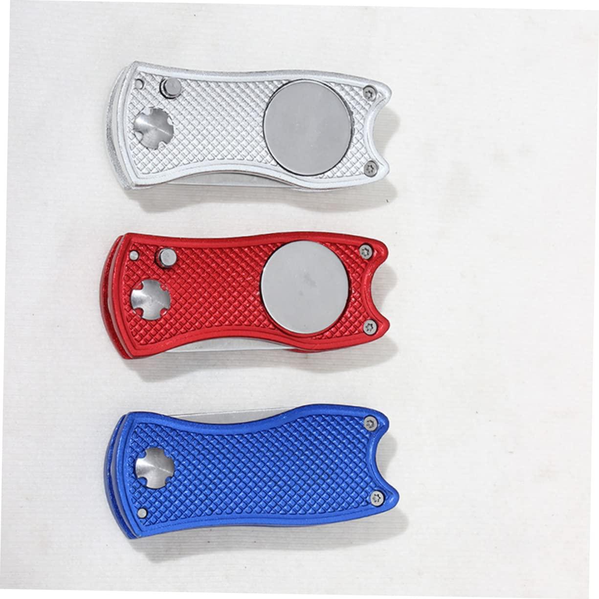 Happyyami Happyyami Golf Fork 3-Piece Divot Repair Tool Ball Marker Set Lightweight Portable Made of Stainless Steel for Golfers
