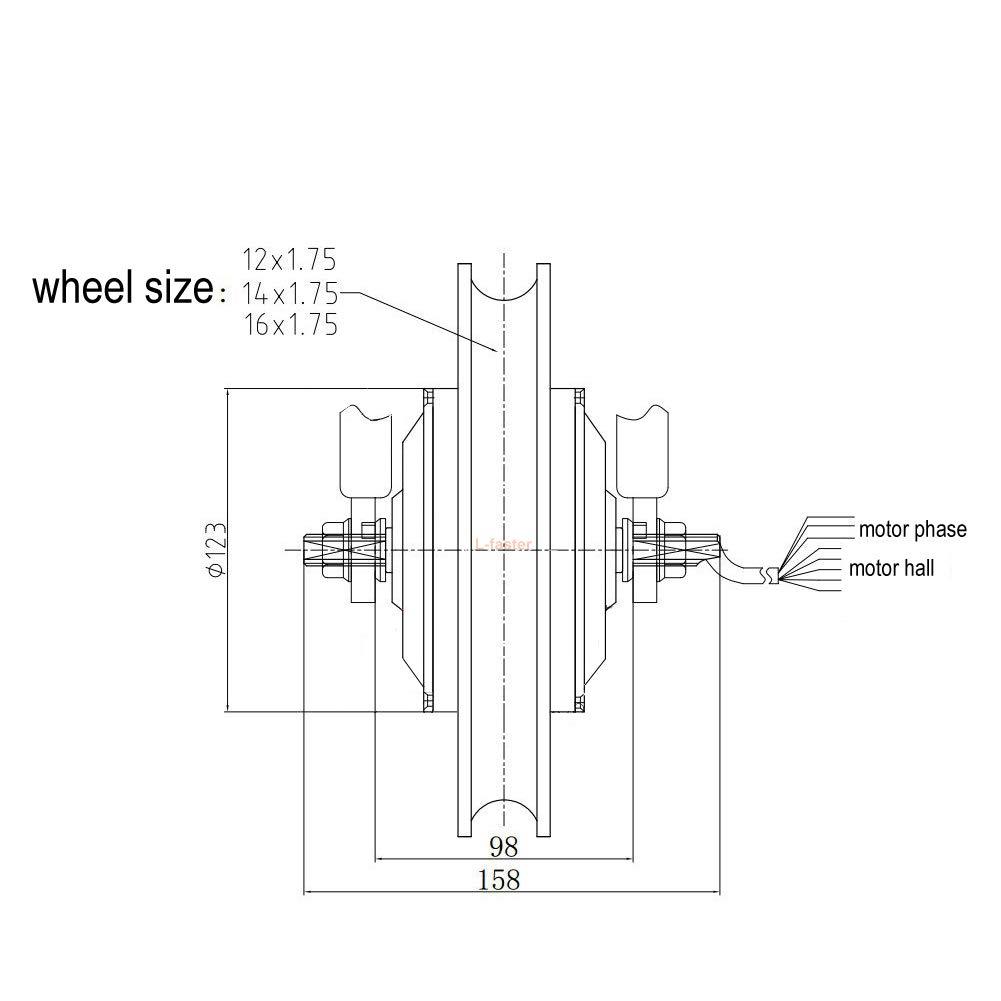 L-faster 12 inch Hub Motor Electric Bike Conversion Kit for Front Wheel with Thumb Throttle and Pedal Assist Sensor (24V250W)