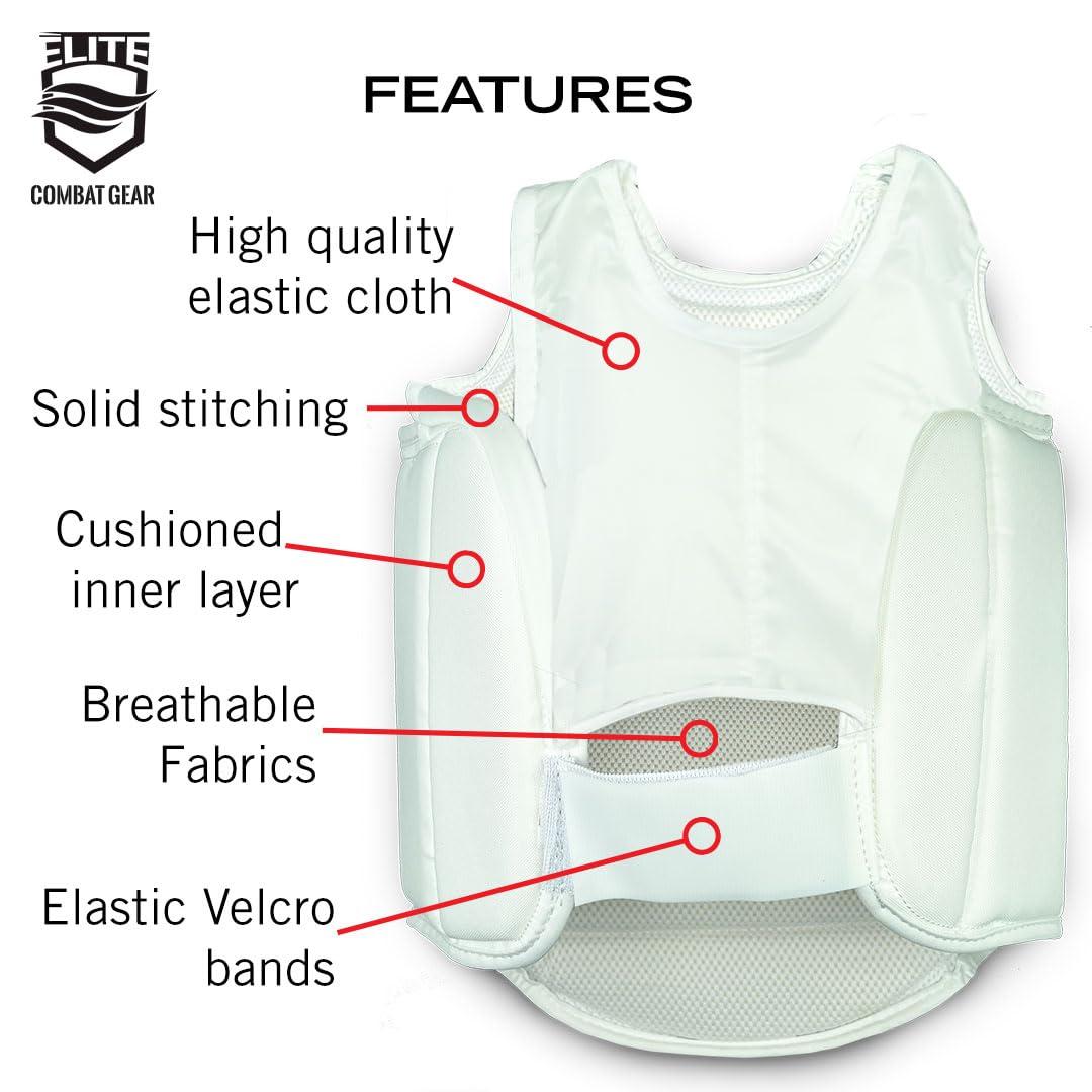 ELITE COMBAT GEAR ELITE COMBAT GEAR - Karate Chest Guard for Kids & Adults (Extra Large)