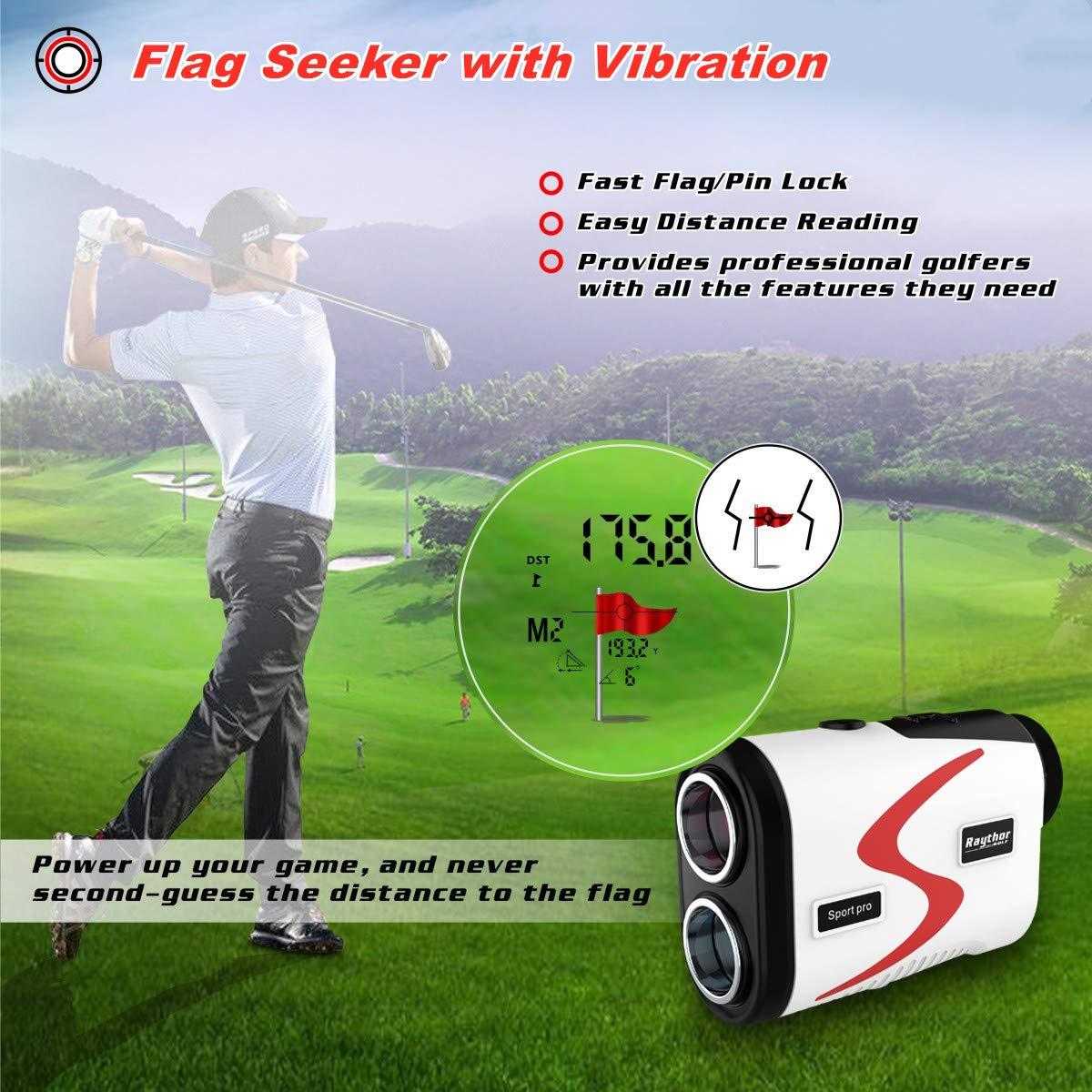 Raythor Raythor Golf Rangefinder, 6X Rechargeable Laser Range Finder 1000 Yards with Slope Adjustment, Flag Seeker with Vibration and Fast Focus System, Continuous Scan Support, Help You Choose The Right Club