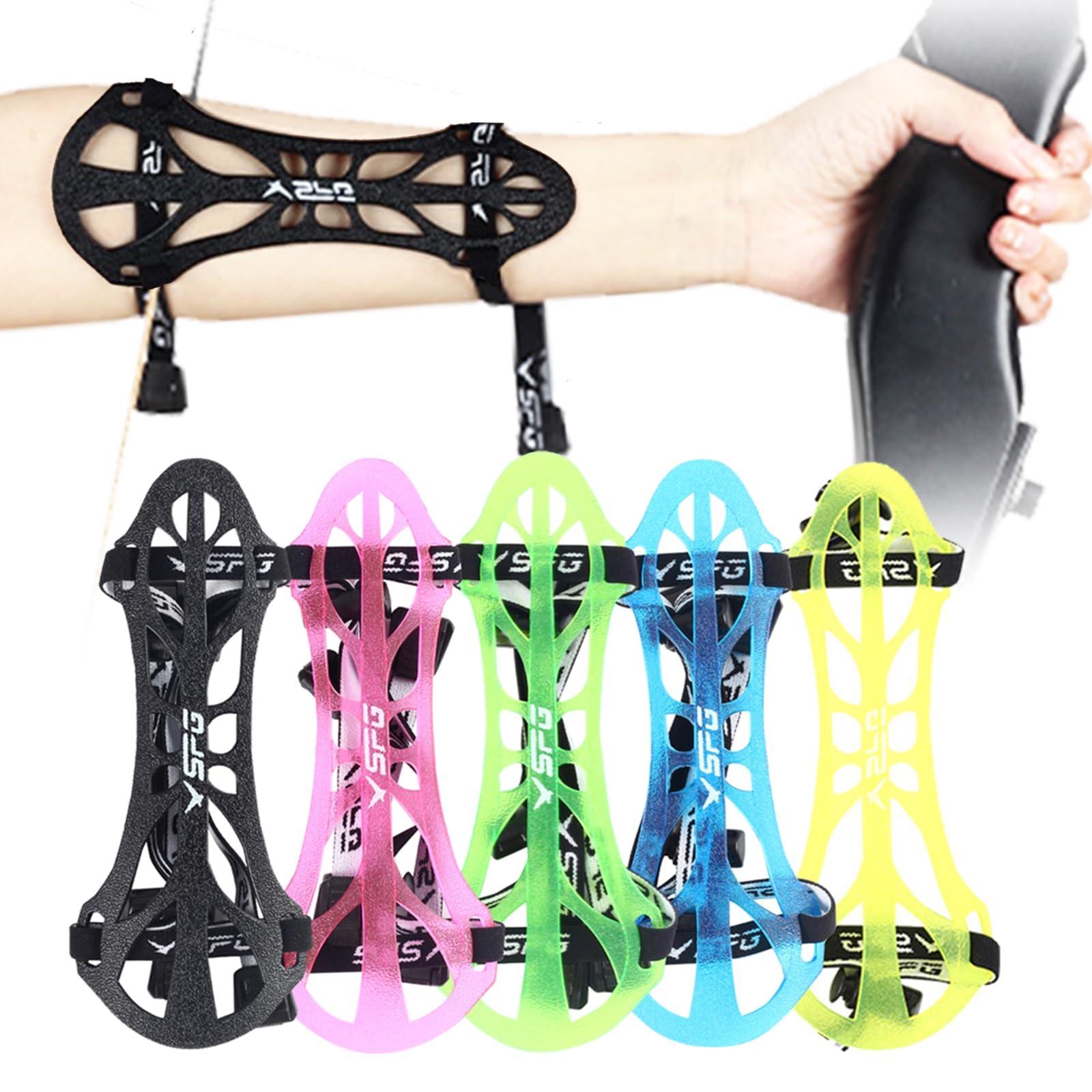 SPG SPG Archery Arm Guard Protector - Adjustable Professional Bow Arm Guards Forearm Protector Armguard for Adults Youth Men Women Competition Shooting Hunting Practice (Blue)