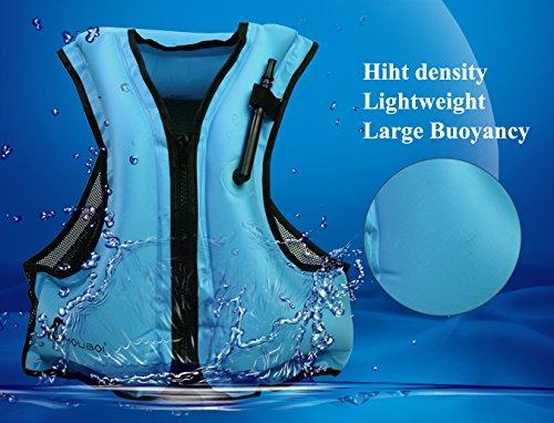 OMOUBOI OMOUBOI Inflatable Snorkel Vest Kayak Inflatable Buoyancy Vest for Adults Snorkel Jackets for Swimming Snorkeling Paddling Boating Water Sports Beginner Adults-Only 105-220 lbs