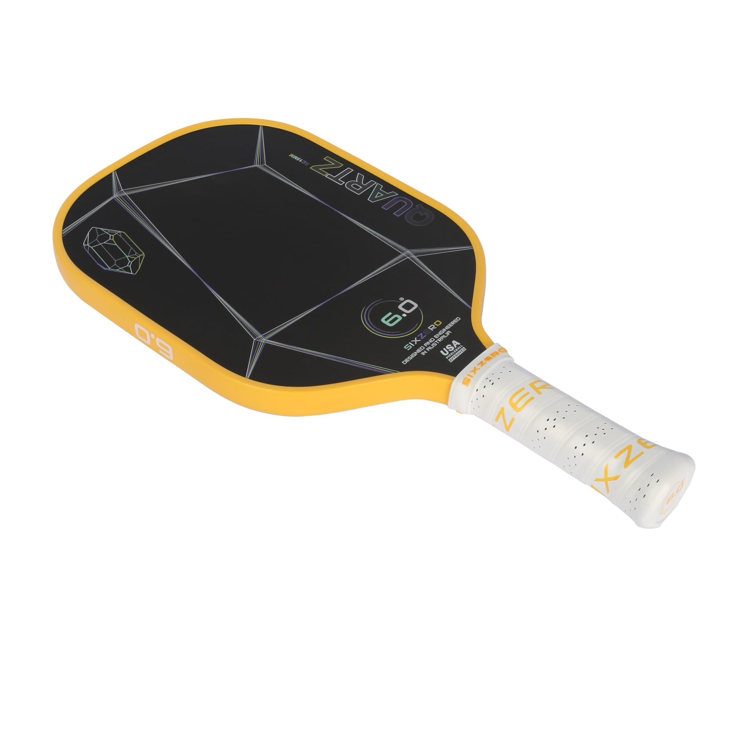 Six Zero Six Zero Quartz Pickleball Paddle - Affordable, Premium Construction, Raw Carbon (Citrine)