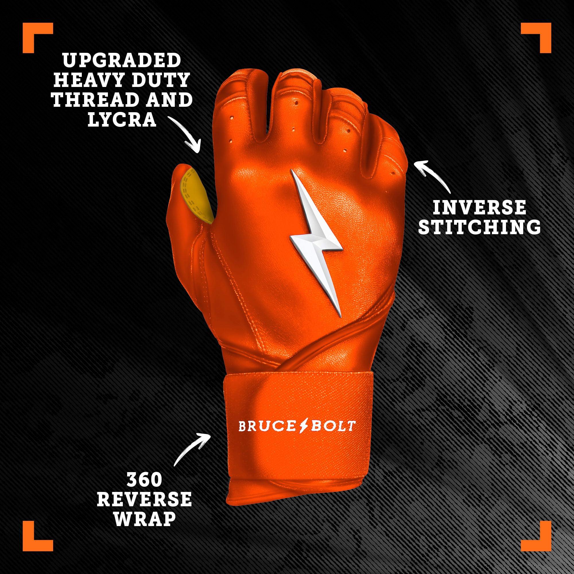 BRUCE BOLT BRUCE BOLT Original Series Long Cuff Orange Batting Glove - Orange Medium
