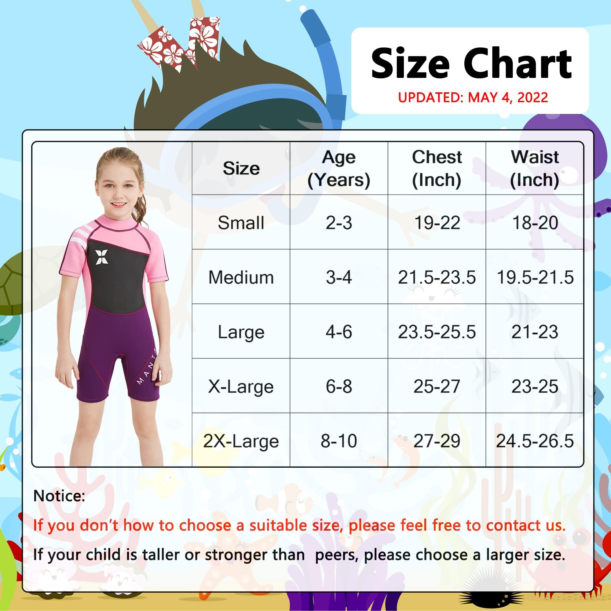 NATYFLY NATYFLY Kids Wetsuit, 2.5mm Neoprene Thermal Swimsuit, Shorty Wetsuit for Girls Boys and Toddler, Short Sleeve Kids Wet Suits for Swimming