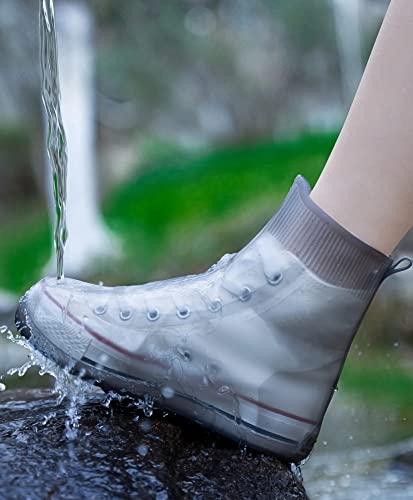 MLUUHK MLUUHK Waterproof Shoe Covers, Reusable Shoe Covers Non-Slip Shoes Boots for Outdoor Cycling Camping Fishing Travel (Grey, XXL)