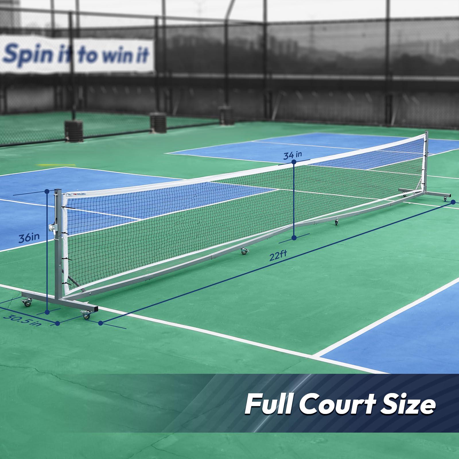 A11N SPORTS A11N Pro Pickleball Net with Wheels and Hand Winch, Tournament Regulation Size, Anti-Sag Design, Perfect for Outdoor Court & Indoor Gym Floor