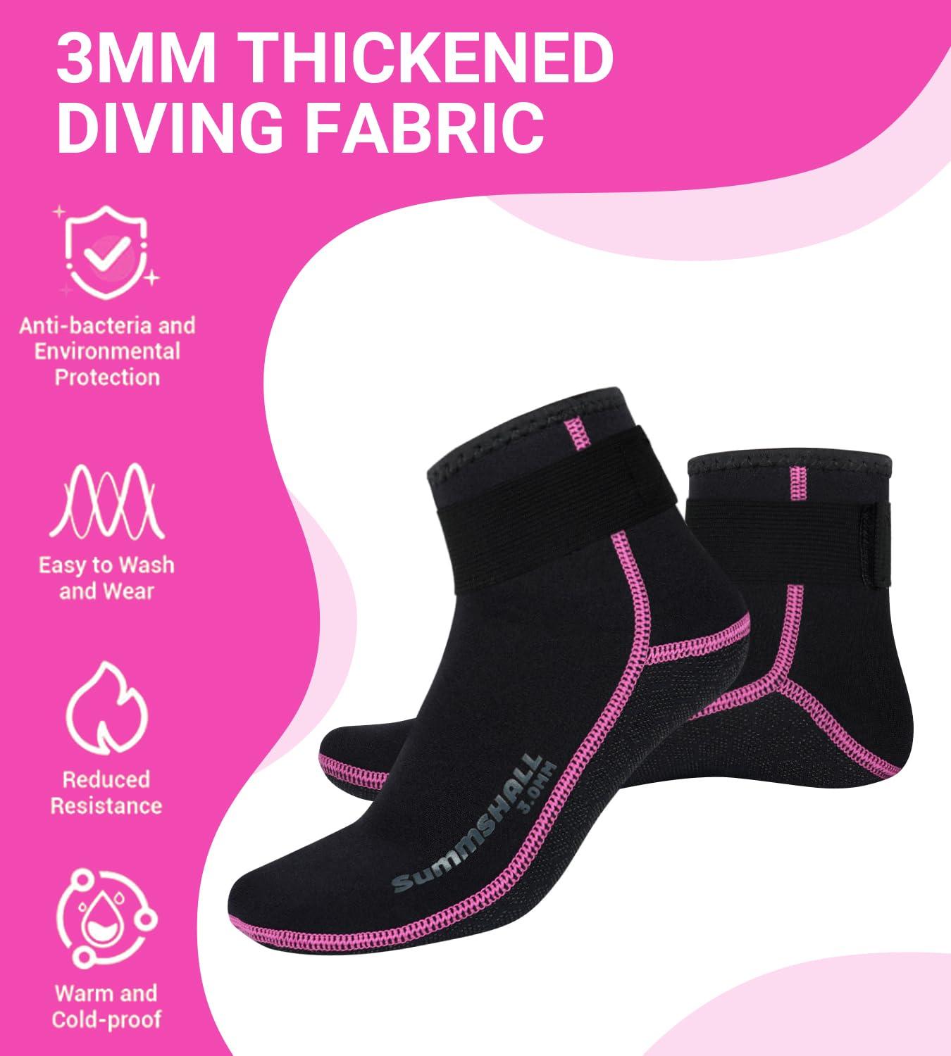 Summshall Summshall Neoprene Socks 3mm Wetsuit Socks Keep Warm Anti-Slip Diving Socks for Men Women Low Cut Swim Socks Water Sport Snorkeling Swimming Surfing Sailing