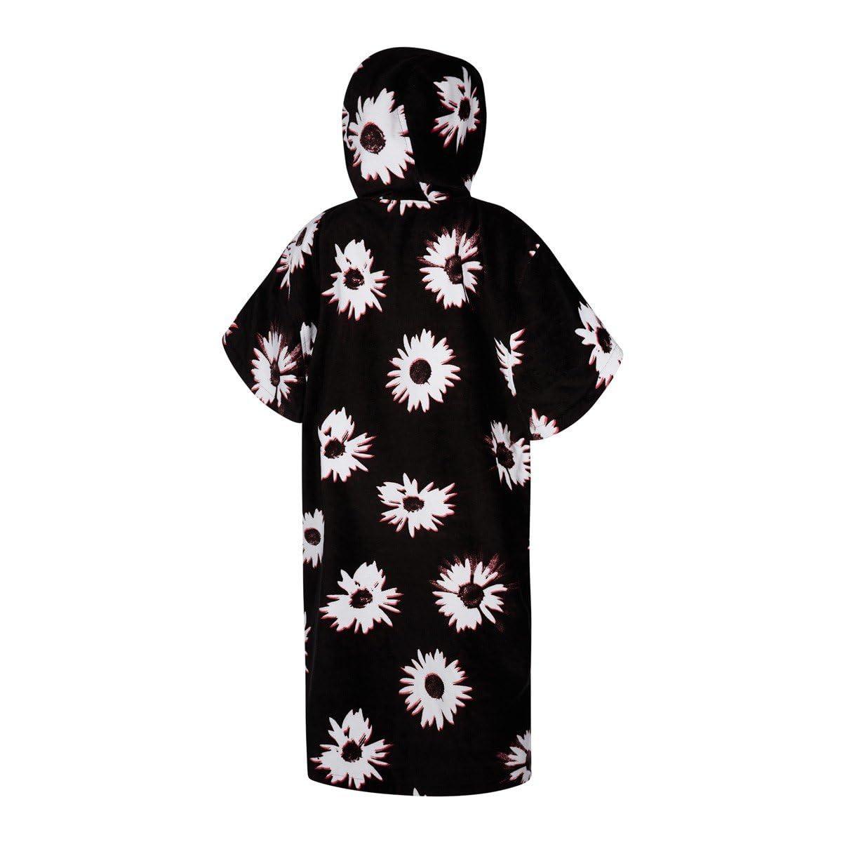 Mystic Mystic Velour Change Robe Poncho or Changing Robe Towel for Beach Watersports & Surfing - Black White - Unisex