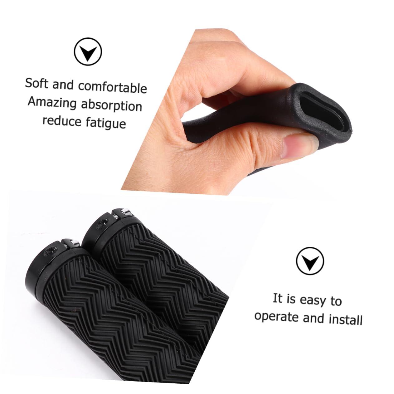 HANABASS HANABASS 1 Pair Handlebar Cover Chain Wide Seat Bicycle Locks Cable Foam Handlebar Scooter Bar End Plugs Road Bike Handlebar Grips Bike Locks Minibike Bike Grips Rubber Black