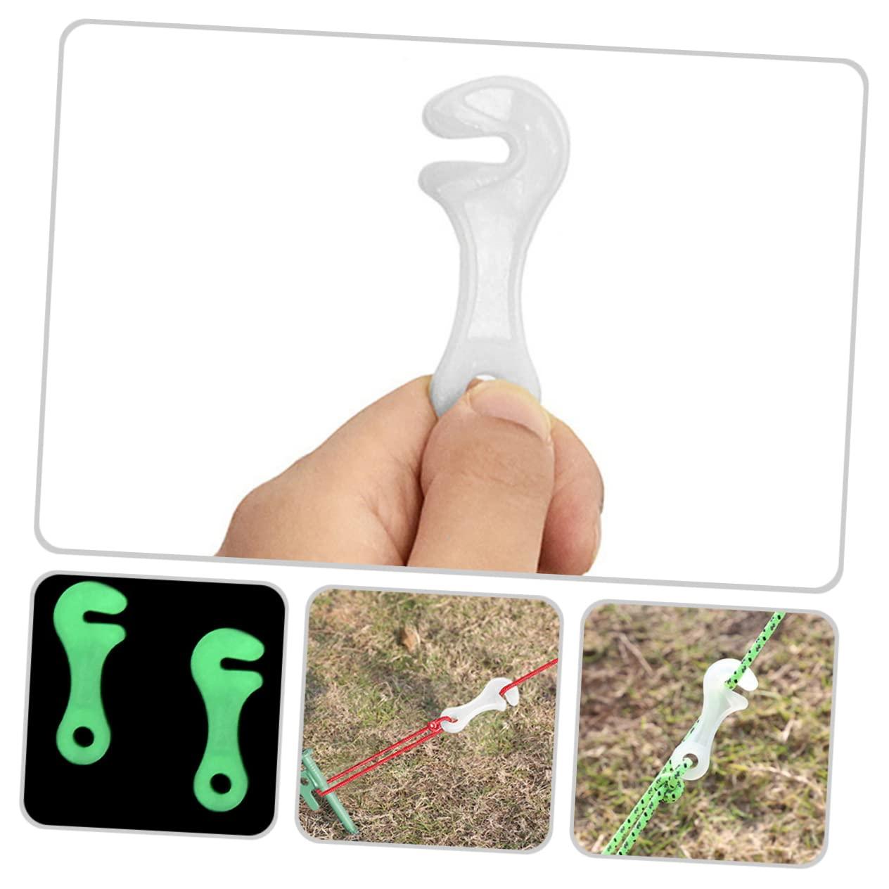 balacoo balacoo 10pcs Tent Rope Buckle Tent Adjustable Buckles Outdoor Teepee Camping Rope Tightener Wear- Resistant Rope Buckles Tent Spring Buckle Guy Lines Regulator White Plastic Fluorescence, 6.3x2.5cm