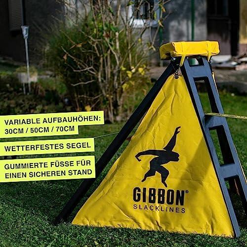 Gibbon Gibbon SlackFrame - Slackline A Frame to Slackline Without Trees - Slack Line Accessory Adjustable Frame (1, 1.6 and 2.3 Feet Height) - Weatherproof Slackline Attachments, A-Frame Accessories