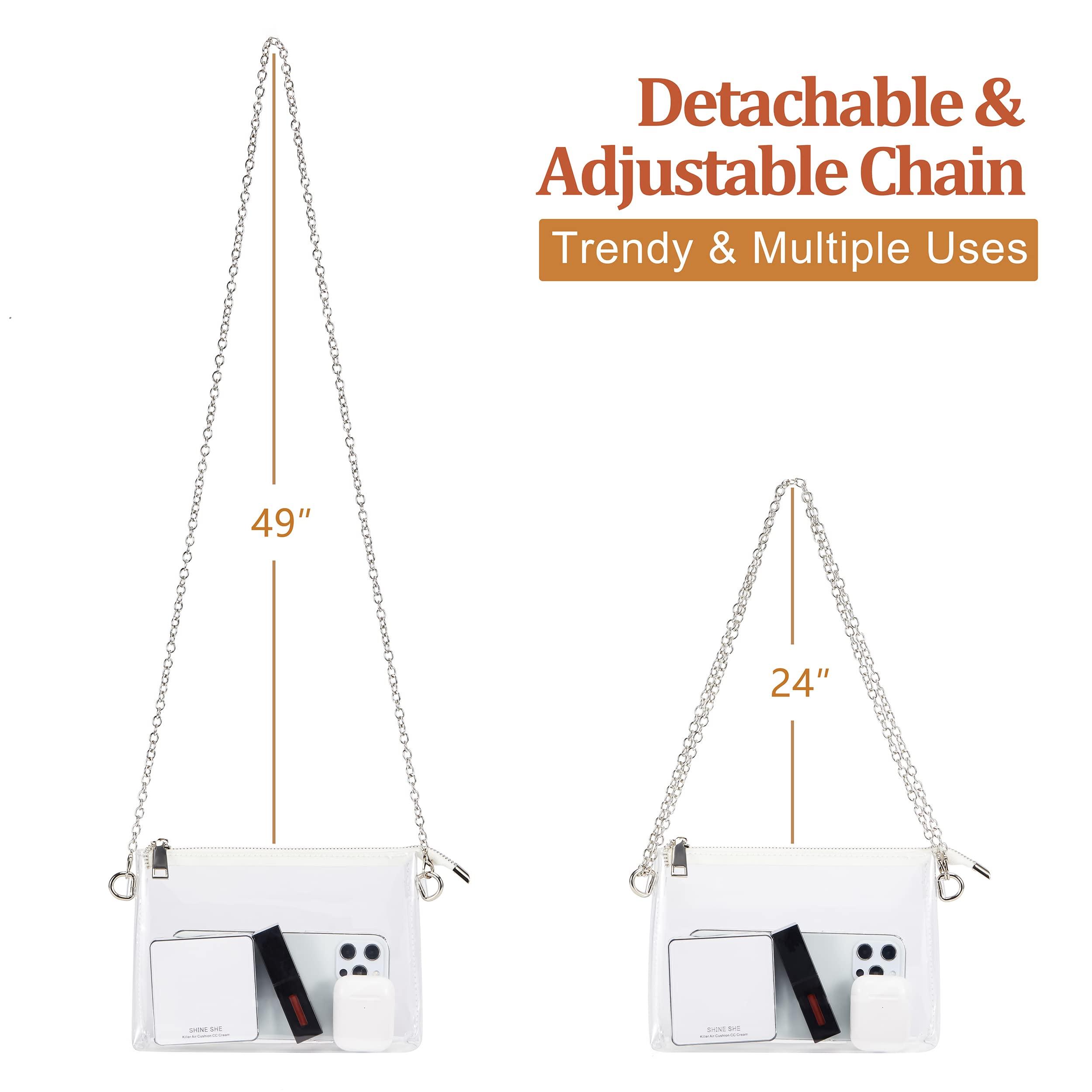 COZYOFFI COZYOFFI Clear Bag Stadium Approved: Suit for Quick Security Check - Small Transparent Purse for Women