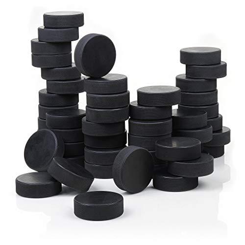 E-Hockey Pucks Bulk Blank Ice Hockey Pucks - 50 Puck Case - Official Regulation 6 oz - Discount