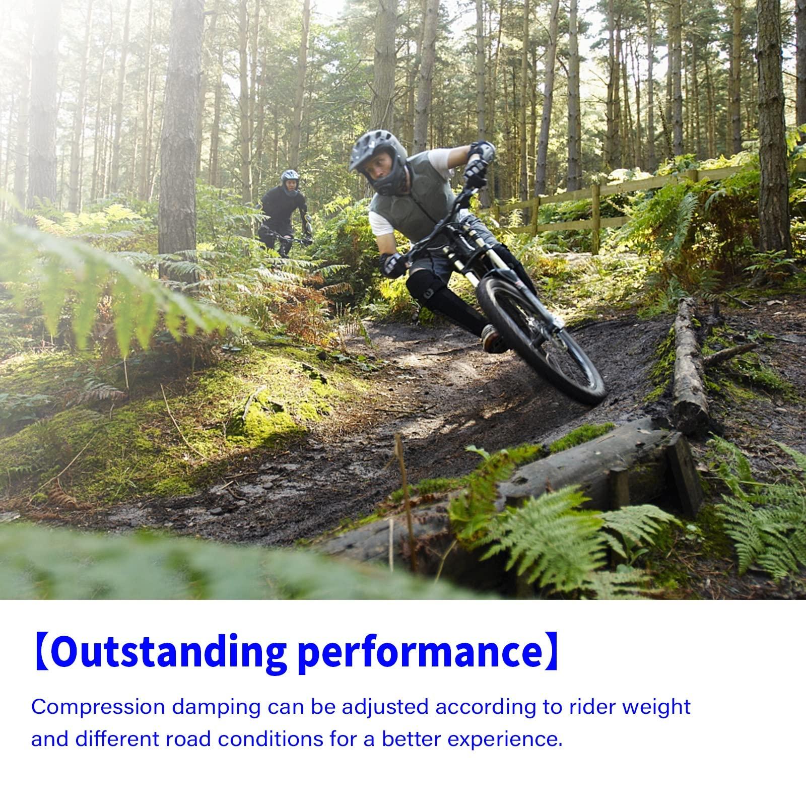 RUJIXU RUJIXU MTB Air Fork 26 27.5 29 Inch Disc Brake DH Suspension Fork 1-1/8\" Straight 1-1/2\" Tapered Travel 135mm Damping Adjustment Quick Release 2440g (Color : Black, Size : 26INCH)