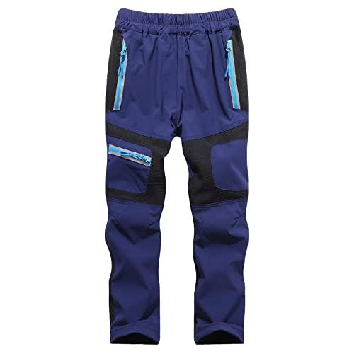 HNVAVQ Boys Girls Hiking Trousers Outdoor Quick Dry Lightweight Children Walking Trekking Climbing Pants Breathable