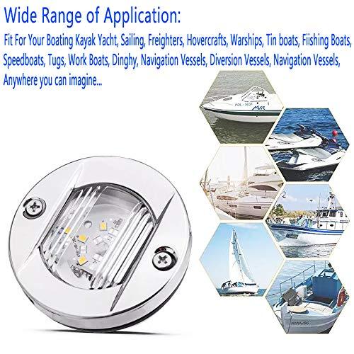KEING 6 Pcs Marine Boat LED Cabin Deck Courtesy Light Stern Transom Lights 12V White for Boating Kayak Yacht, Dinghy, Sailboat, Pontoons, Navigation Vessels, Freighters, Hovercrafts, Hunting & Fishing