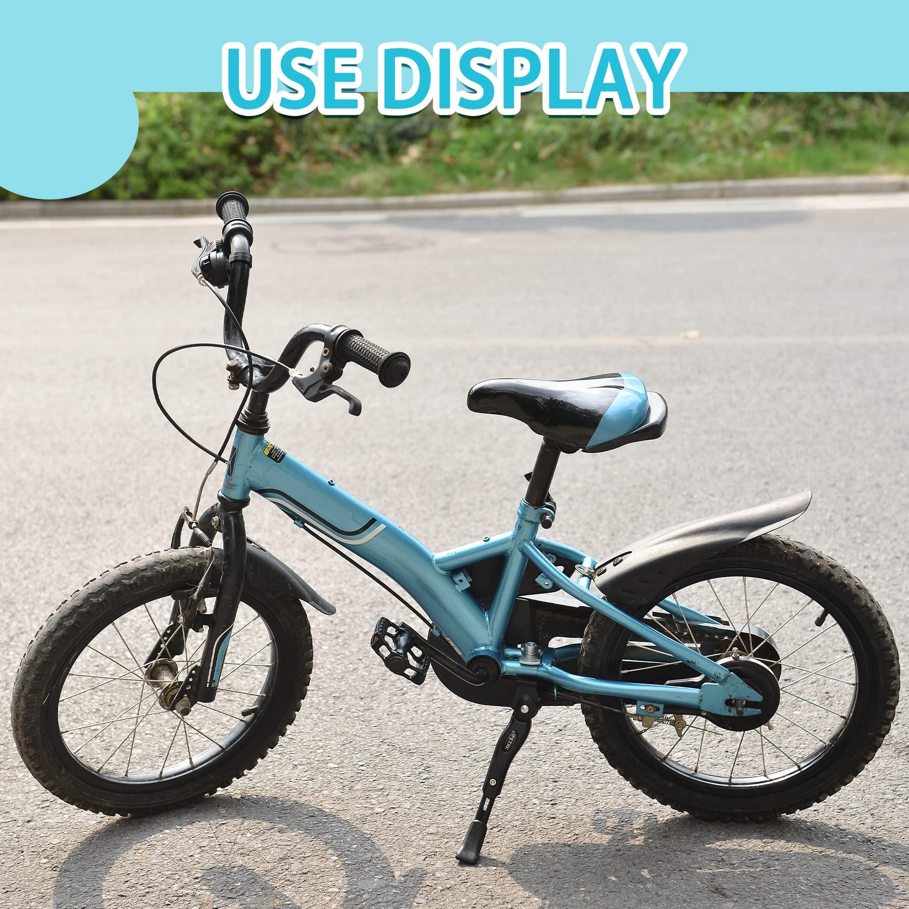 IPETRK IPETRK Kickstand for Kids Bike for 16 18 20 Inch Adjustable Folding Center Mount Children\'s Bicycles Black Aluminium Alloy Bike Kick Stand Easy Install