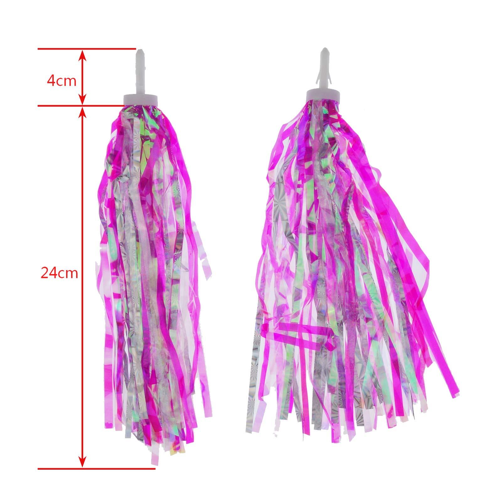 Kasteco Kasteco 2 Pack Bicycle Bike Handlebar Scooter Streamers,1 Pack Bicycle Bell and Bicycle Handle Bar Grips, (Rose)