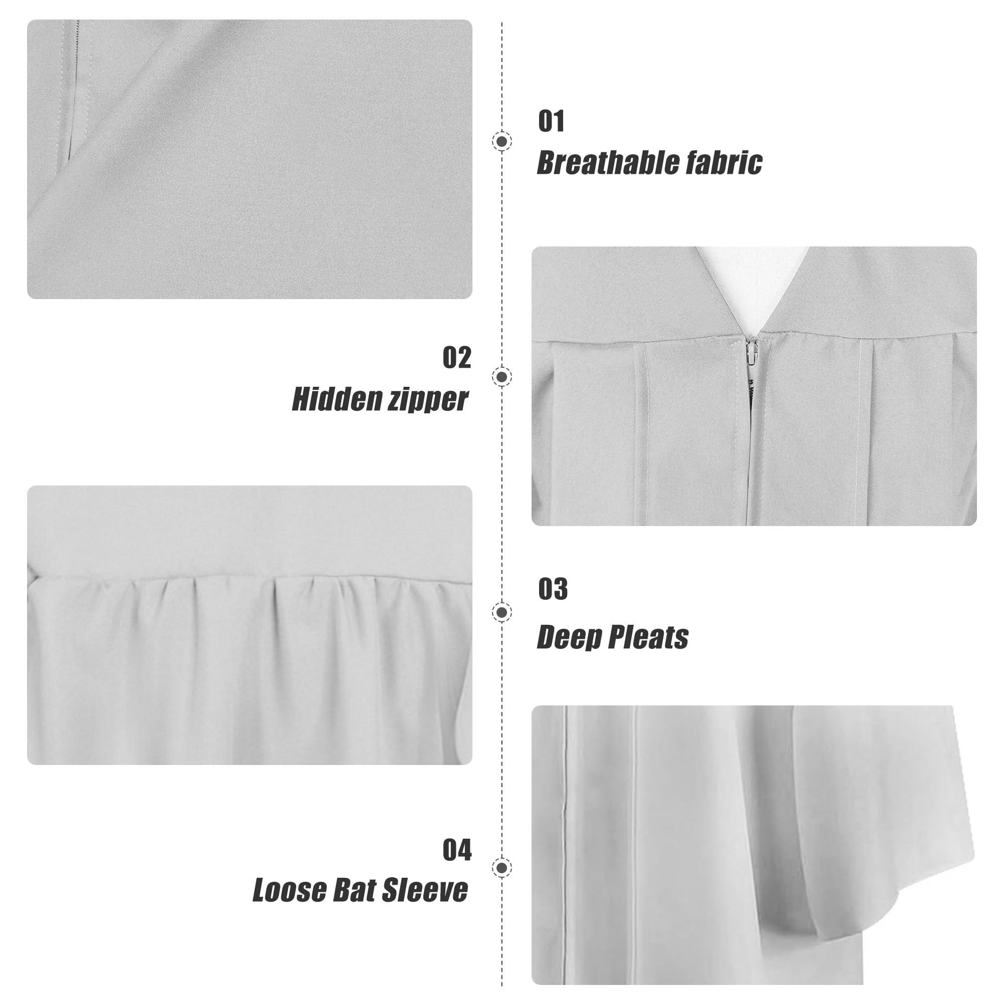 Misscom Misscom Adult Matte Choir Robe for Church Judge Robe Costume Unisex Graduation Gown